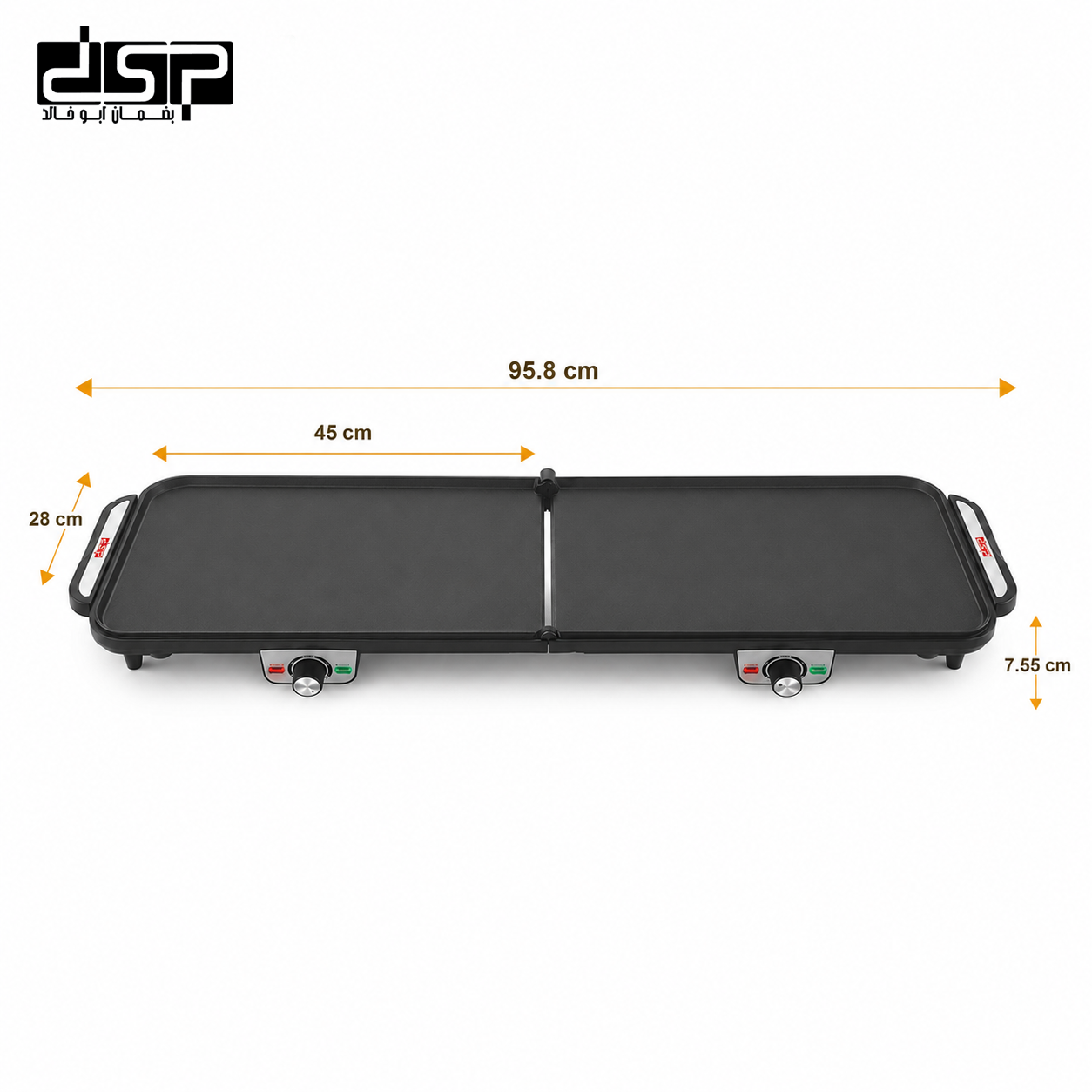جريل كهربائي مزدوج DSP KB1118 قابل للطي بقدرة 2200 وات وتحكم مستقل