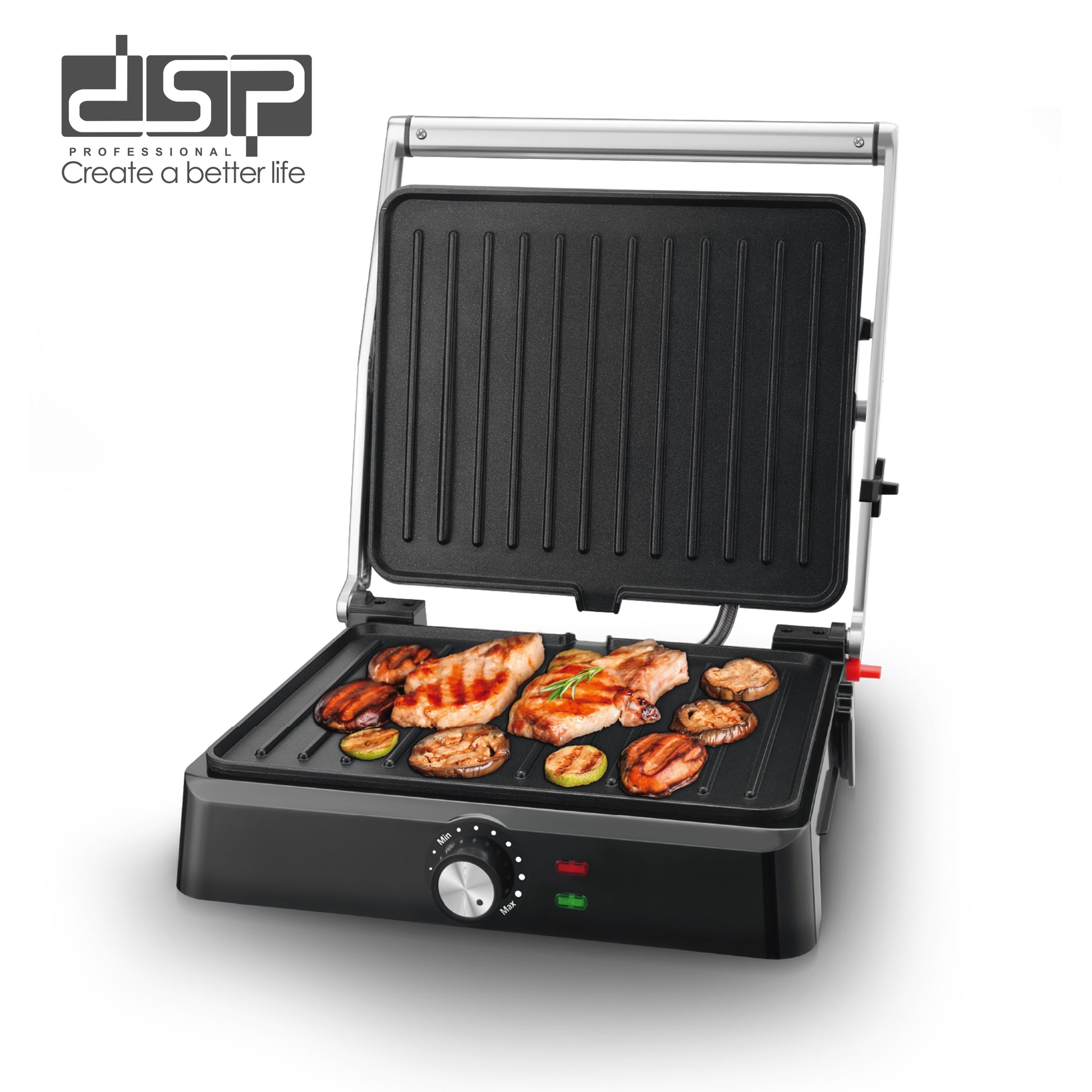 Electric Grill 180° Opening Non-Stick 34x24cm 2200W | KB1109 | DSP | Image 1
