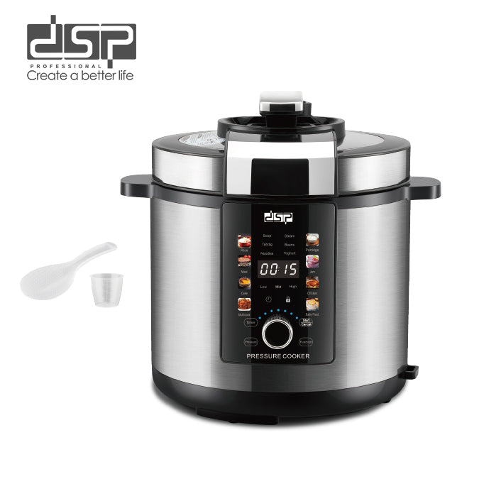حلة ضغط كهربائية DSP KB5034 – 6 لتر – 1000 وات – 14 برنامج طهي