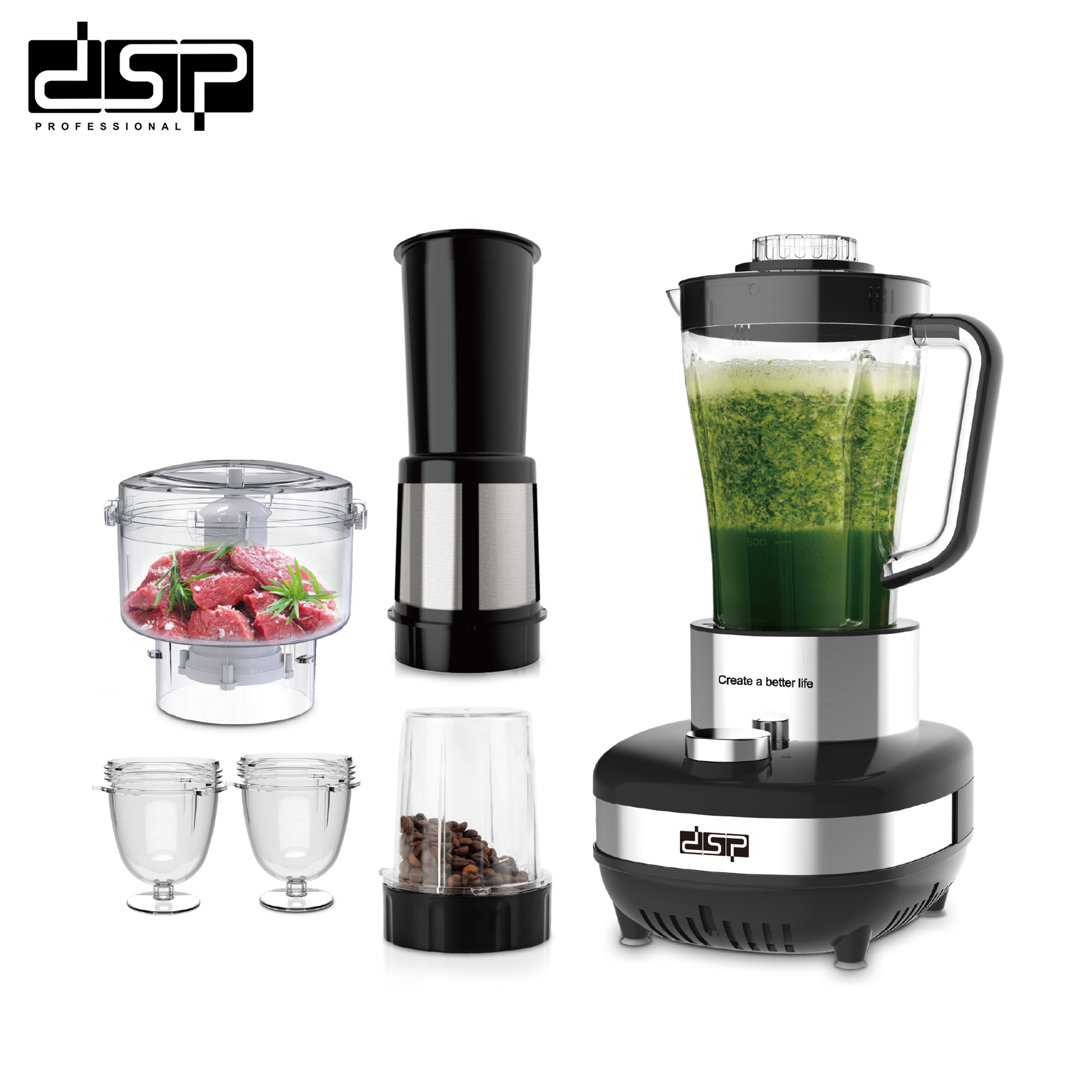خلاط DSP KJ2177 – 6 في 1 – 1800 وات – 1.8 لتر