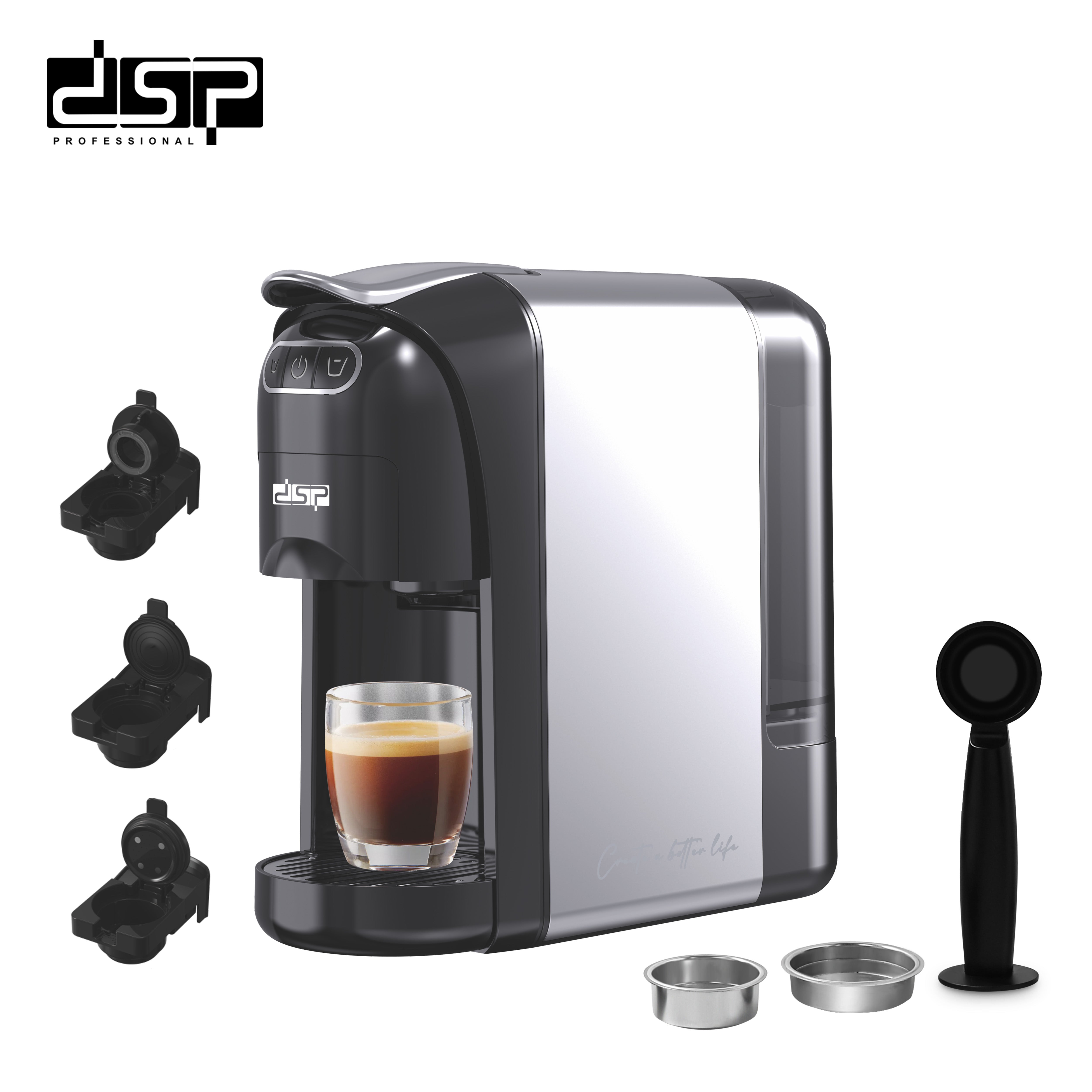ماكينة قهوة متعددة الكبسولات 3×1 – 20 بار – 1400 وات – DSP KA3118
