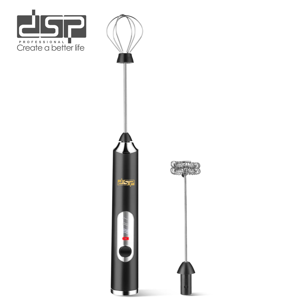 مضرب نسكافية ومضرب البيض الكهربائي DSP KA3145 (2 في 1) قابل للشحن – 9000 دورة/دقيقة