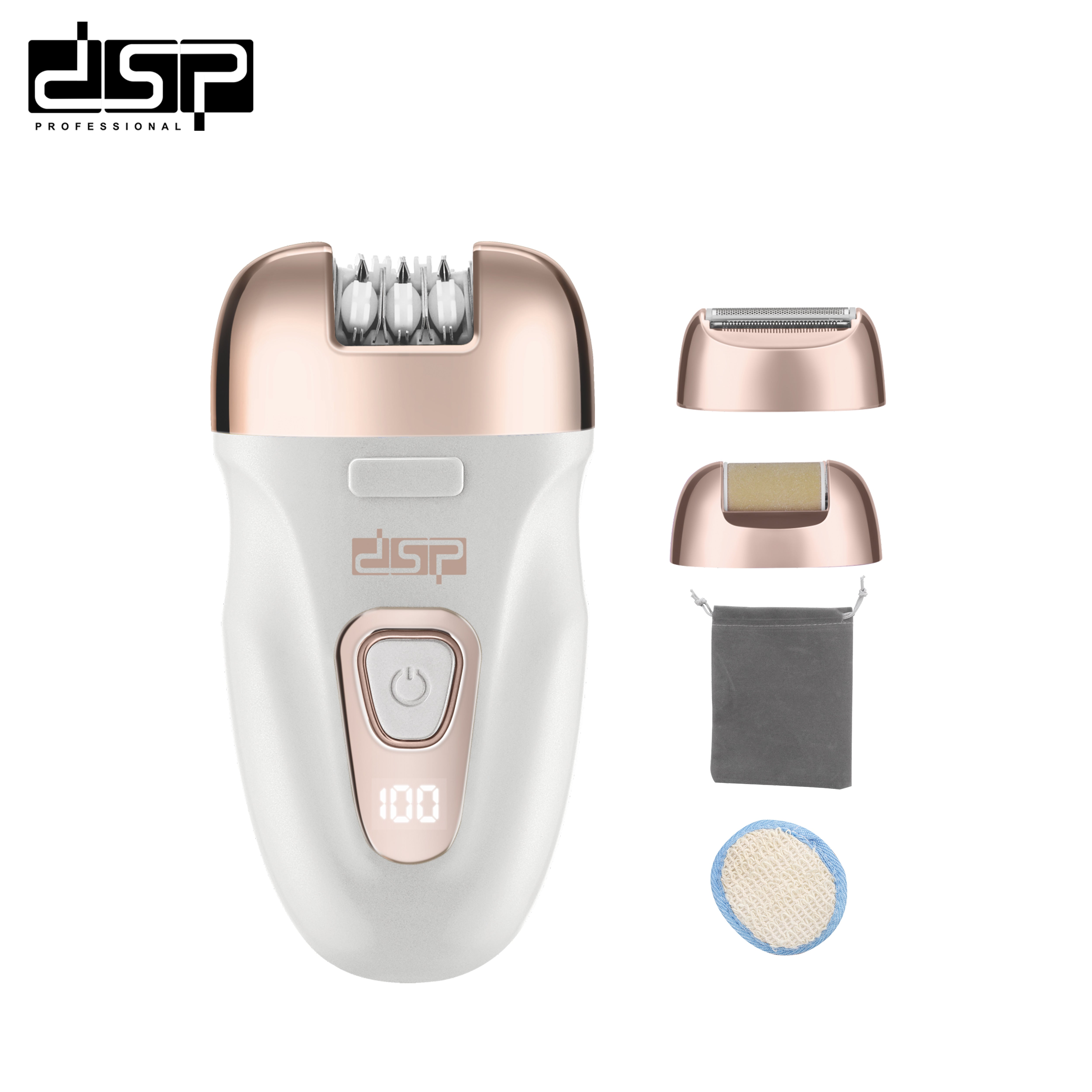 ماكينة إزالة الشعر والعناية بالبشرة 3 في 1 DSP 70455 – شاشة LCD وبطارية ليثيوم