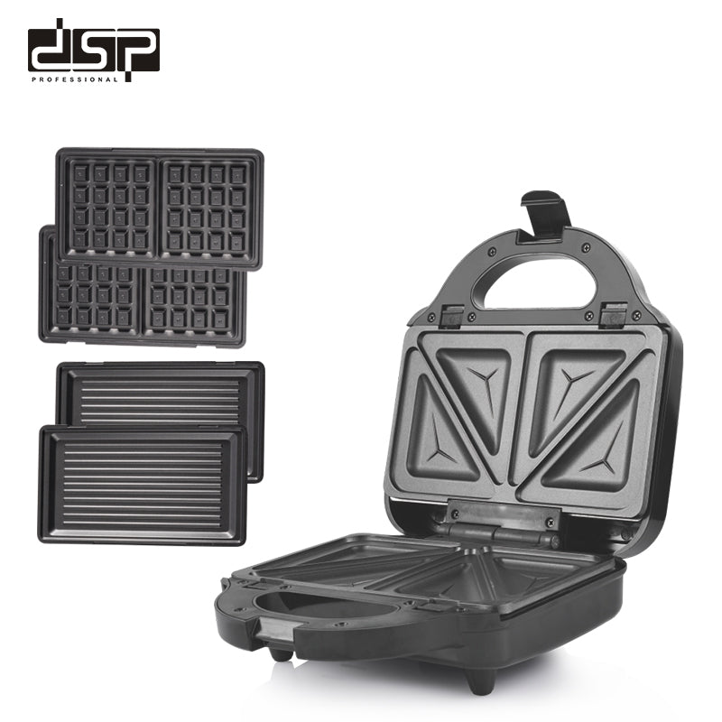 صانع وافل 3 في 1 DSP KC1209 – 750 وات بصاج قابل للتبديل وتخزين عمودي