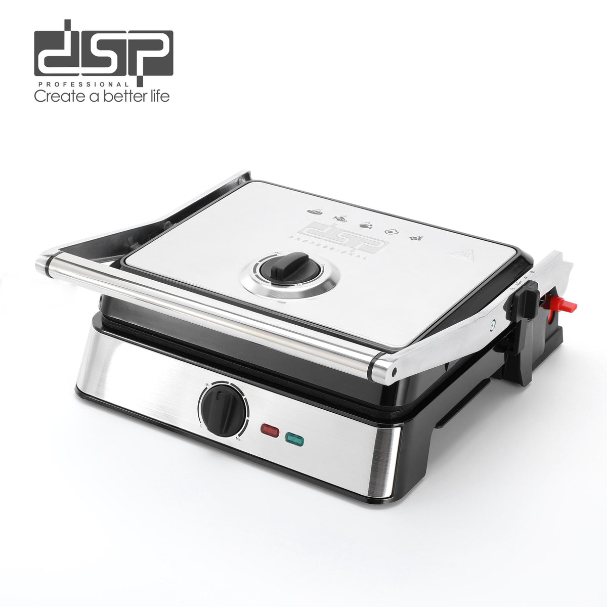 شواية كهربائية DSP KB1110 – 2200 وات بتحكم منفصل للصفيحتين وصينية تنقيط