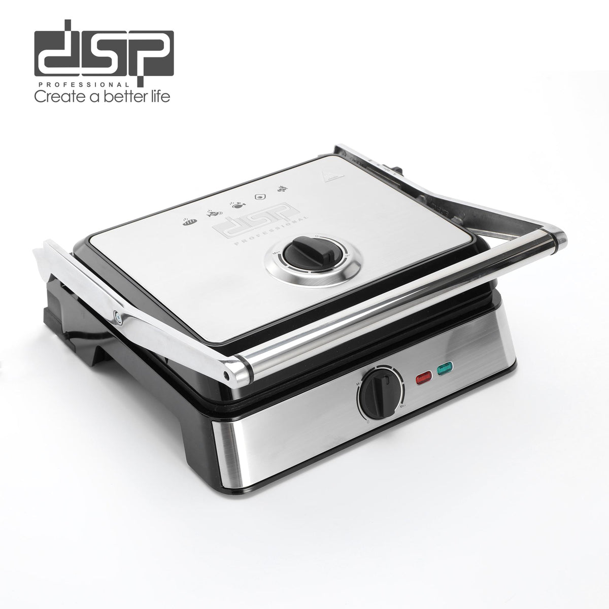 شواية كهربائية DSP KB1110 – 2200 وات بتحكم منفصل للصفيحتين وصينية تنقيط
