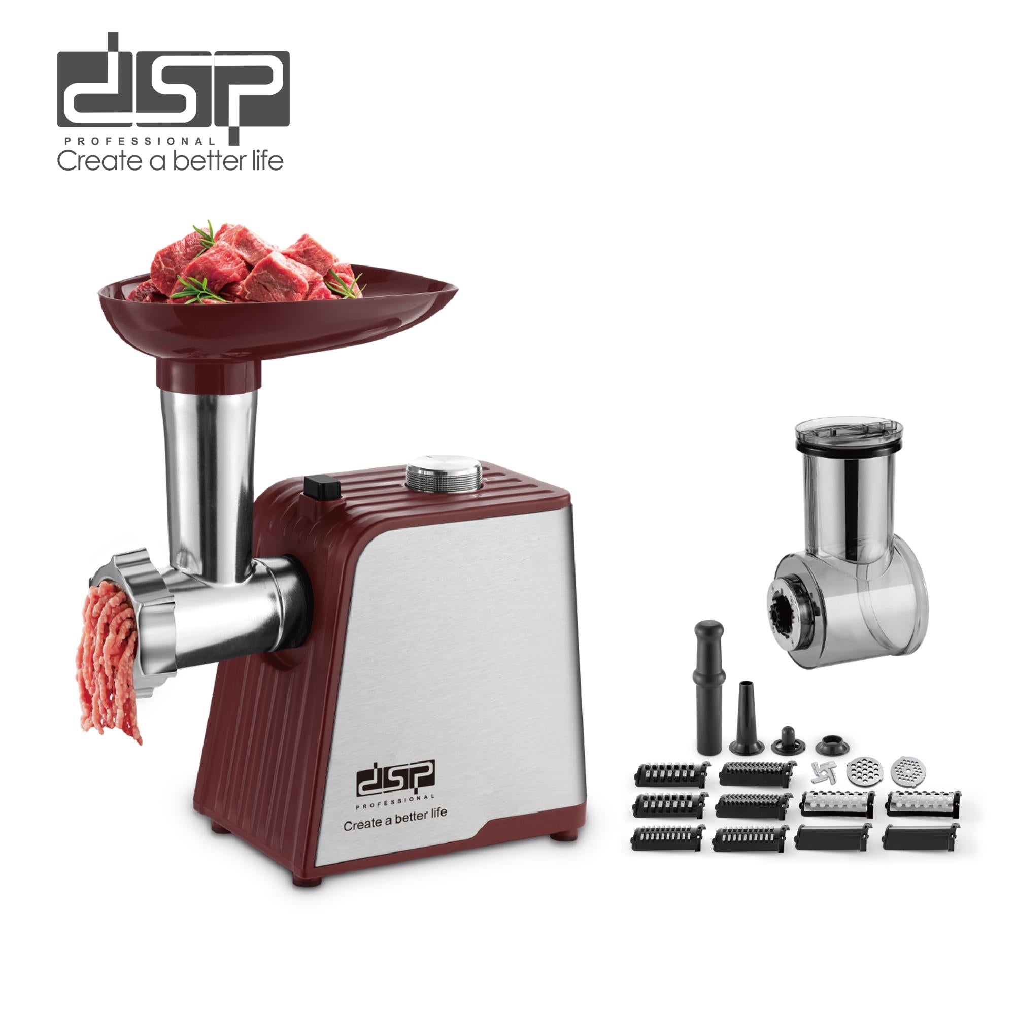 قطاعة وخلاط لحوم 10 في 1 – 1000 وات – DSP KM5067