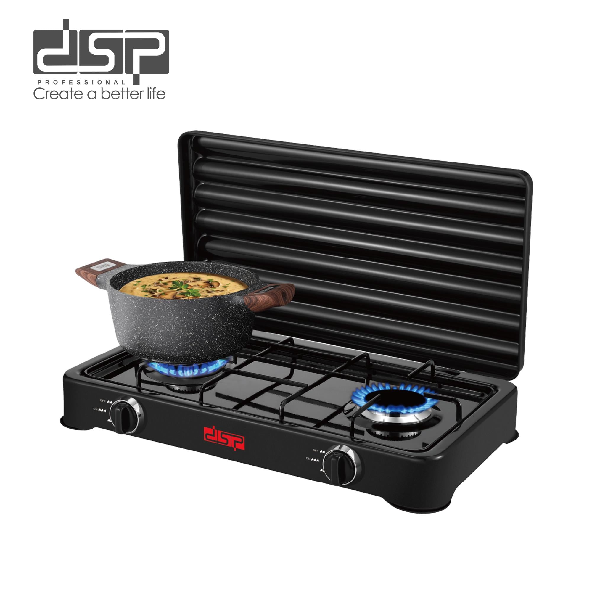 موقد غاز DSP KD5073 – شعلة مزدوجة 2200W + 2200W