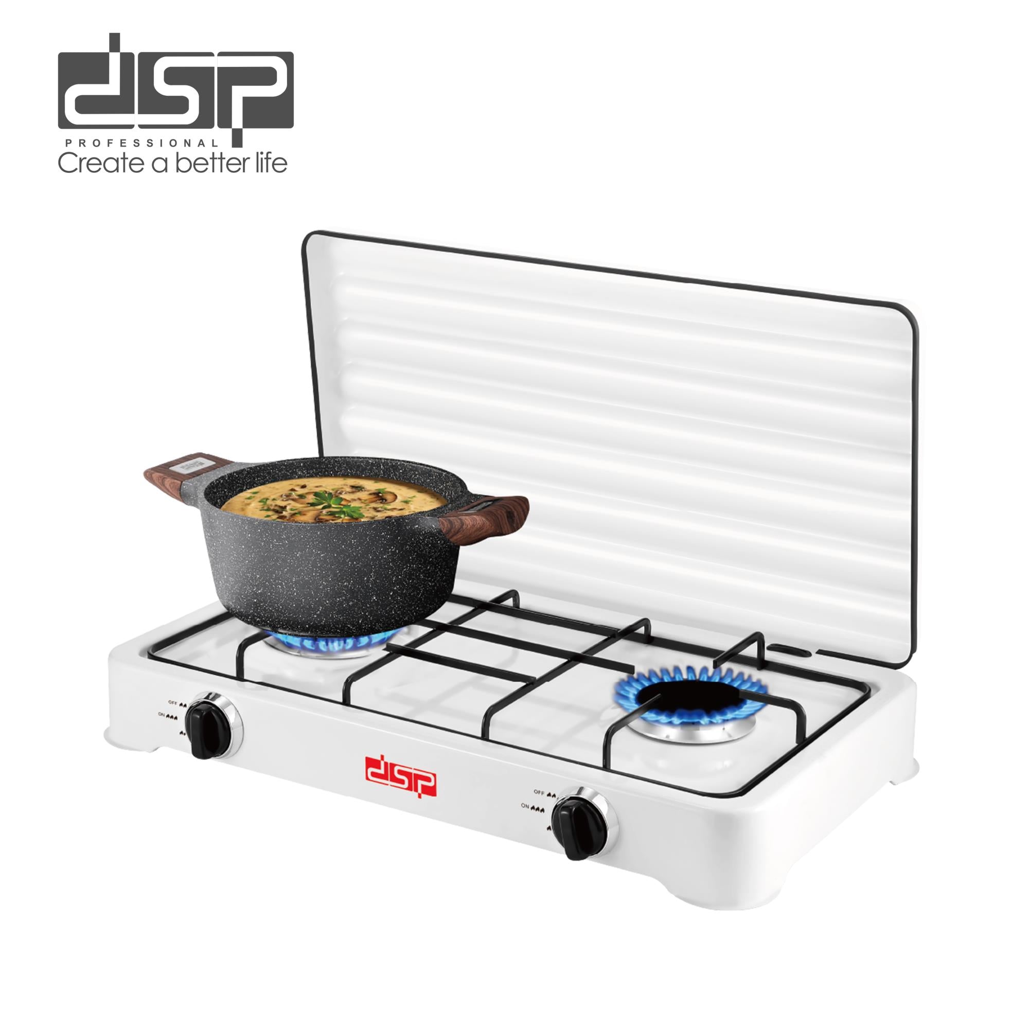 موقد غاز DSP KD5073 – شعلة مزدوجة 2200W + 2200W