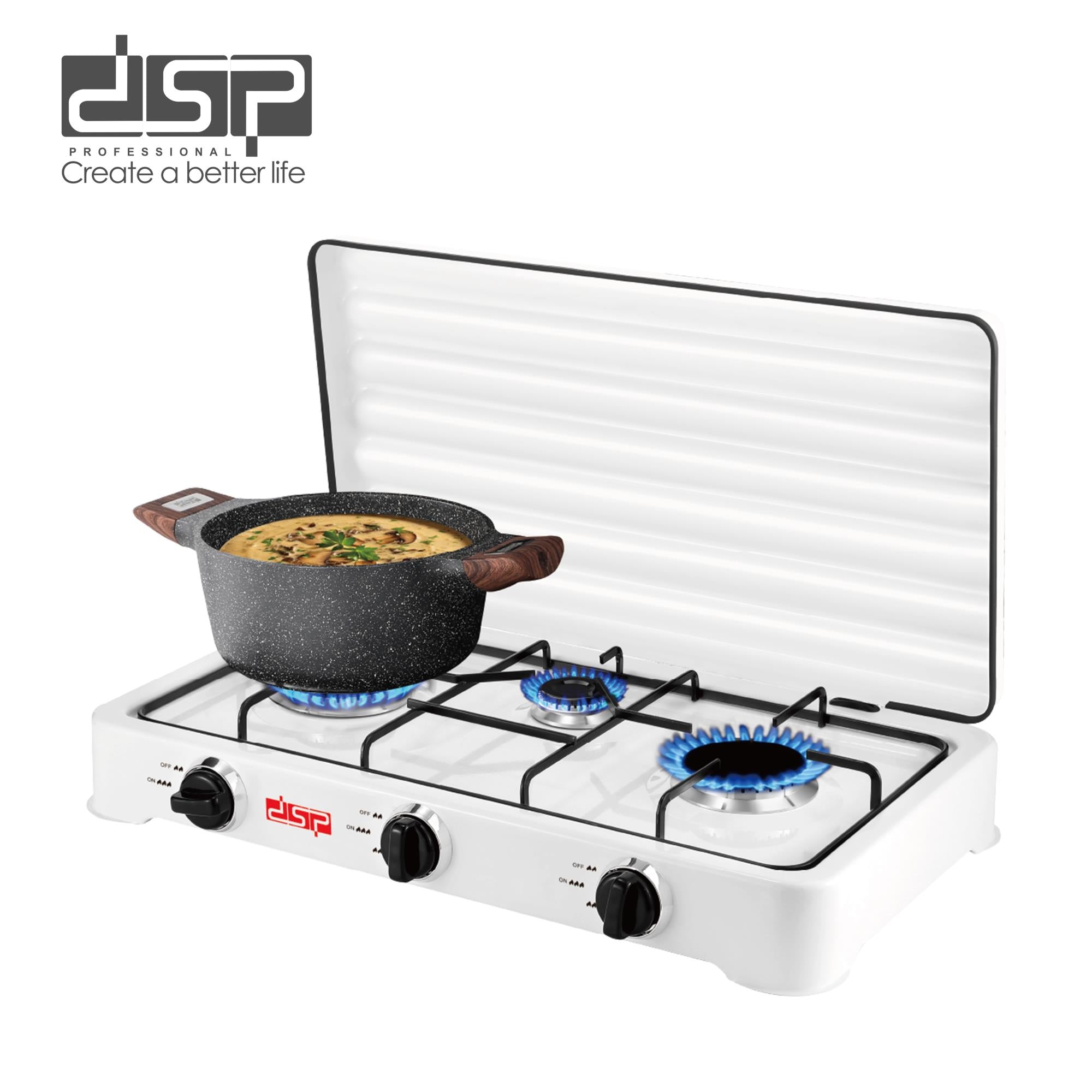 موقد غاز DSP KD5077 – 3 شعلات (2200W + 1000W + 2200W)