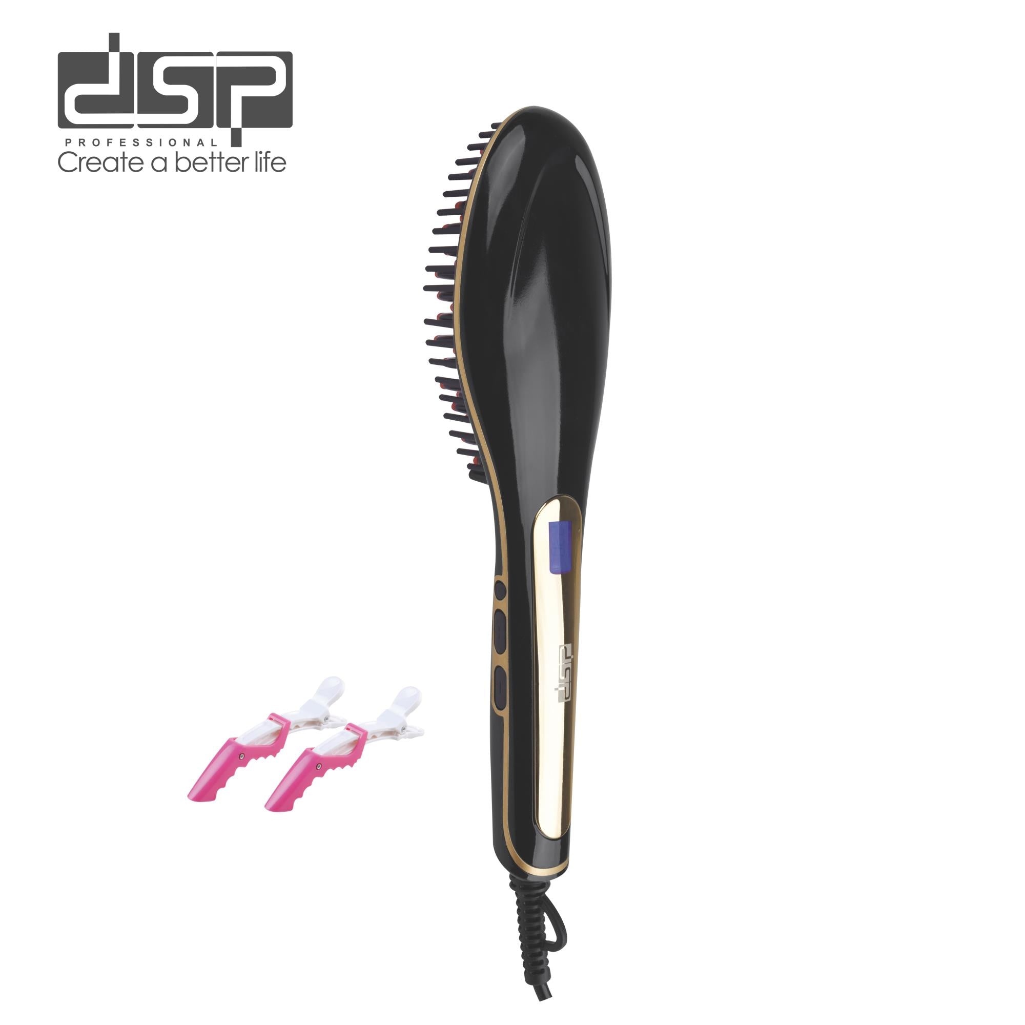 Professional Hair Straightening Brush with Keratin Protection – DSP 10001