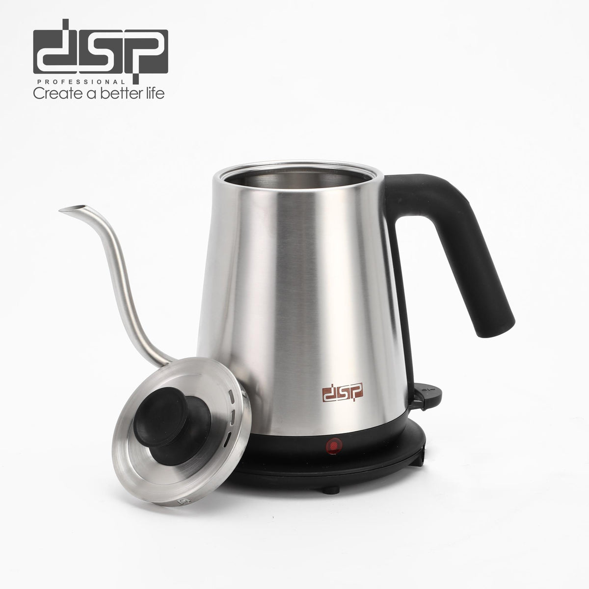 غلاية كهربائية ستانلس ستيل DSP KK1284 – سعة 0.8 لتر بفوهة منحنية للقهوة والشاي
