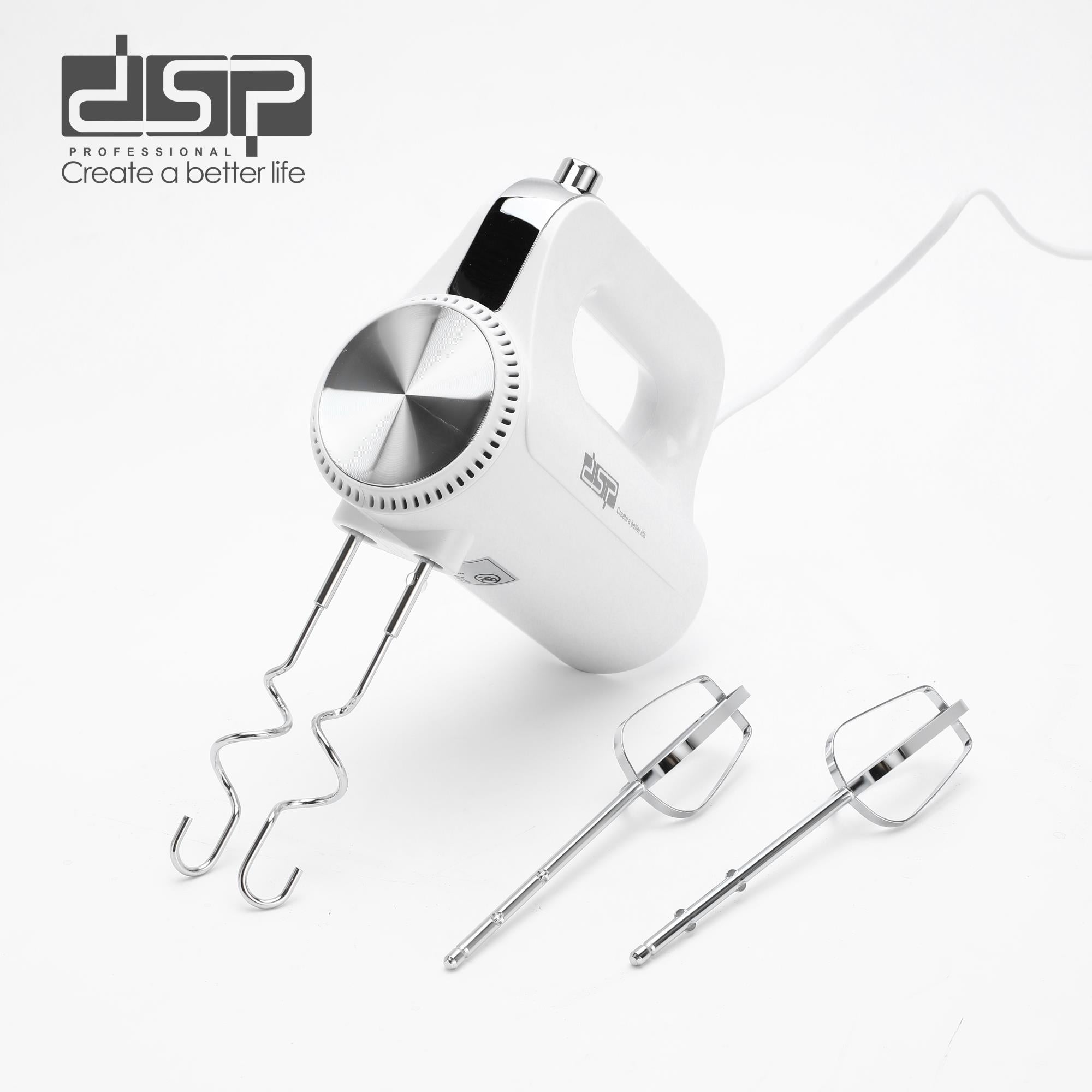 مضرب بيض كهربائي DSP KM2136 – 200 وات بـ 5 سرعات وزر إخراج للملحقات