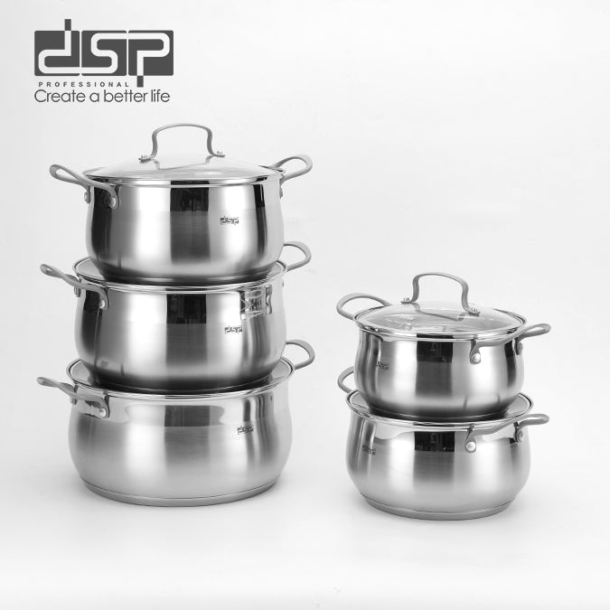 Stainless Steel Cookware Set 10-Piece Multi-Size | CS006-S02 | DSP | Image 2