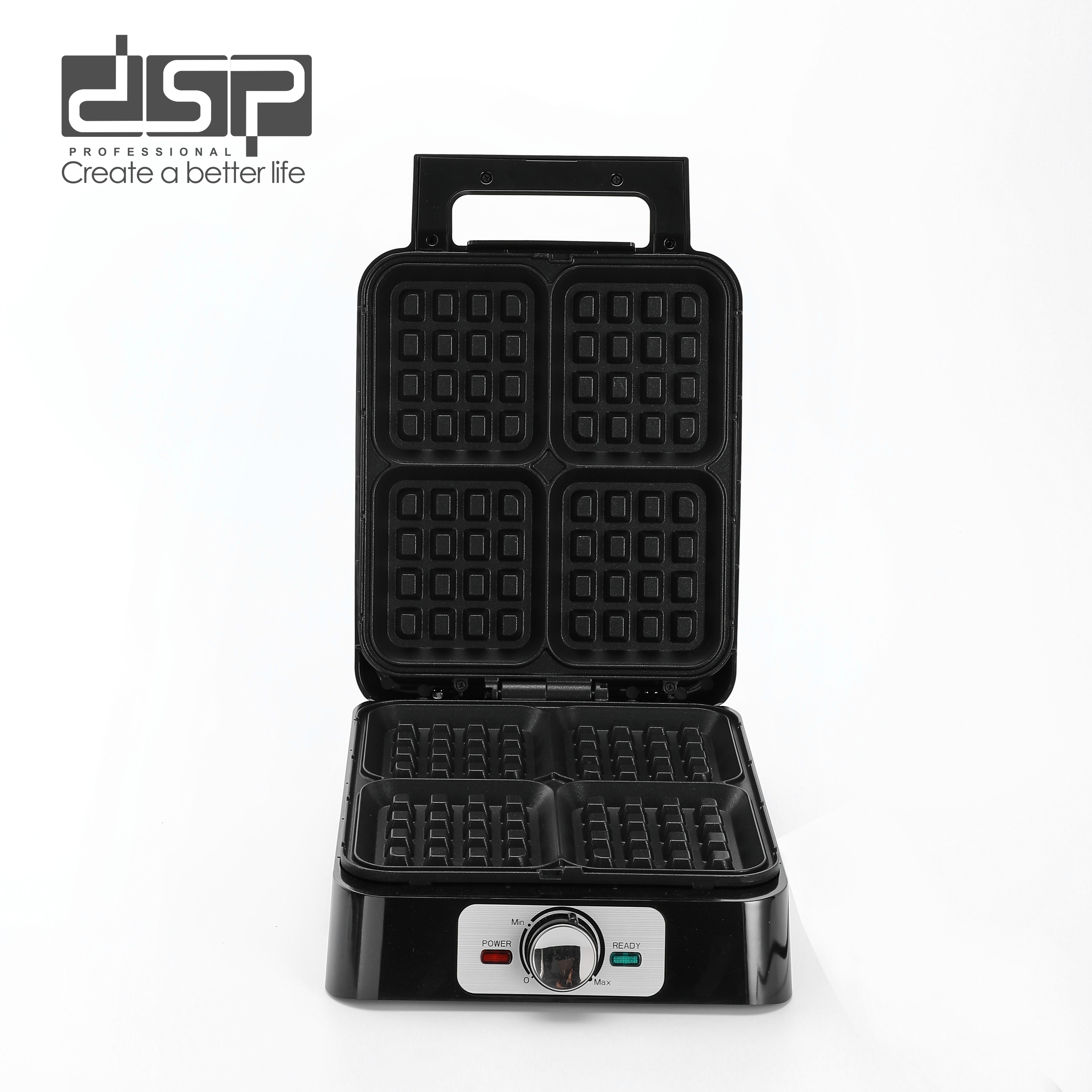 صانعة وافل DSP KC1337 – 1600 وات – 4 قوالب – تحكم في الحرارة