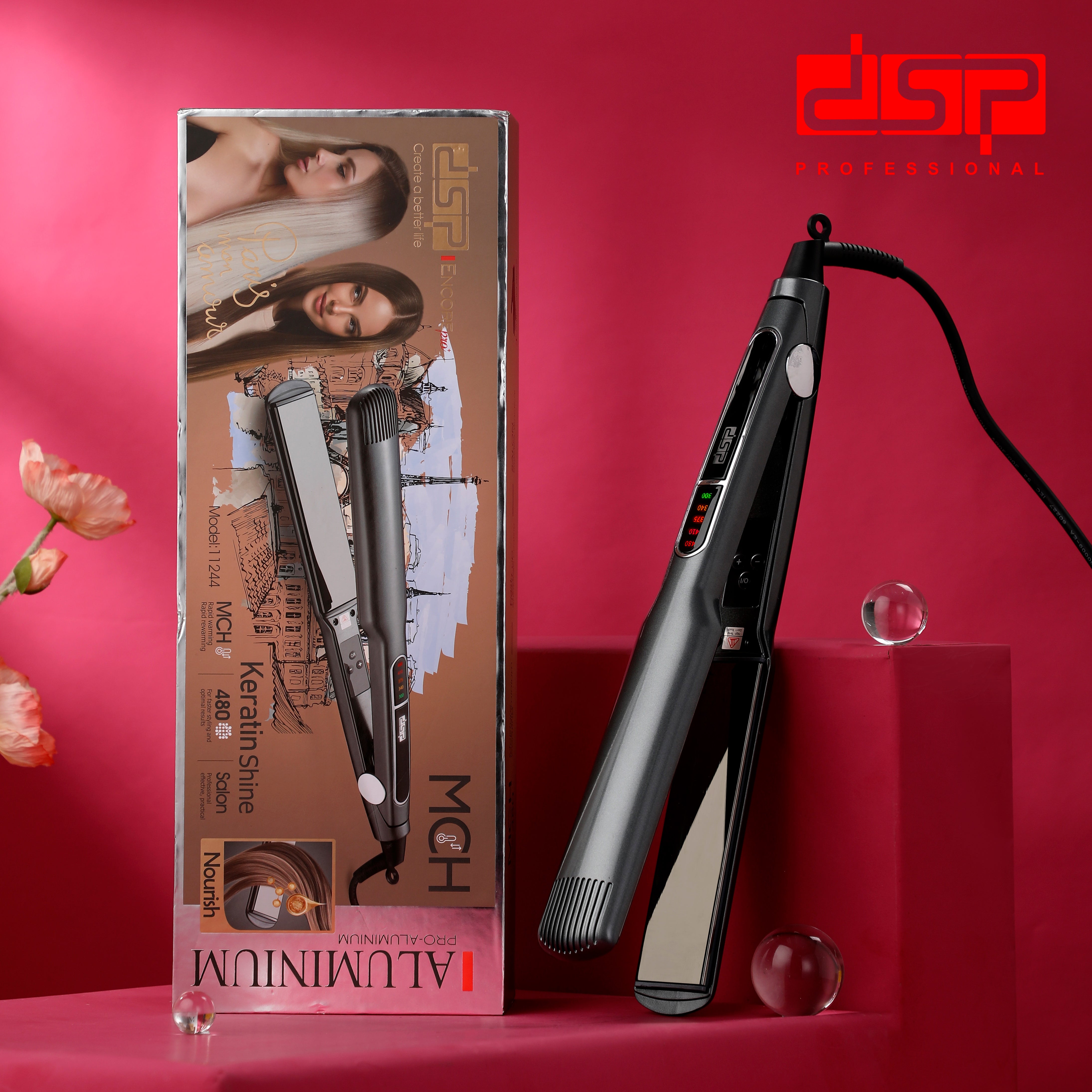 Professional Fast Heating Hair Straightener – 255°C – DSP 11244