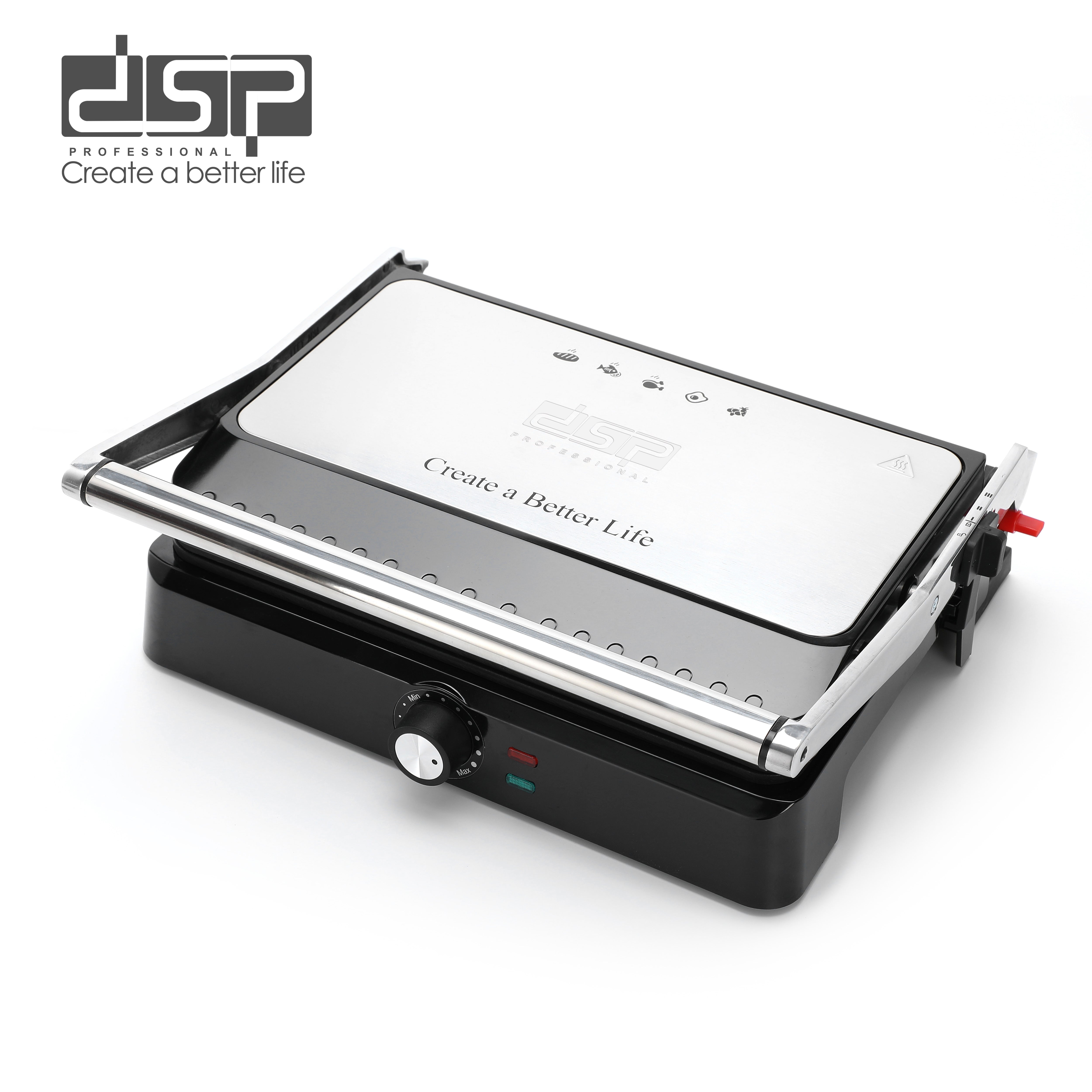 Electric Grill 180° Opening Non-Stick 34x24cm 2200W | KB1109 | DSP | Image 2
