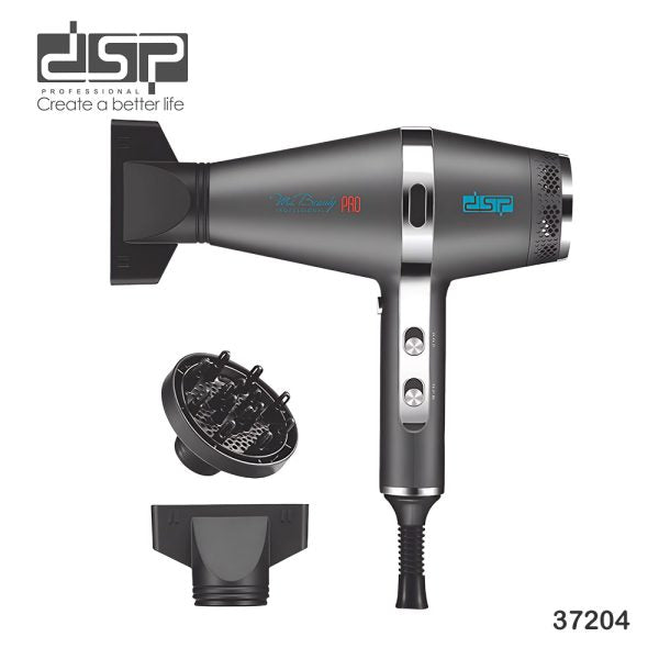 سيشوار باربر احترافي 2200 وات – 19200 RPM – هواء بارد وفلتر قابل للفك – DSP 37204
