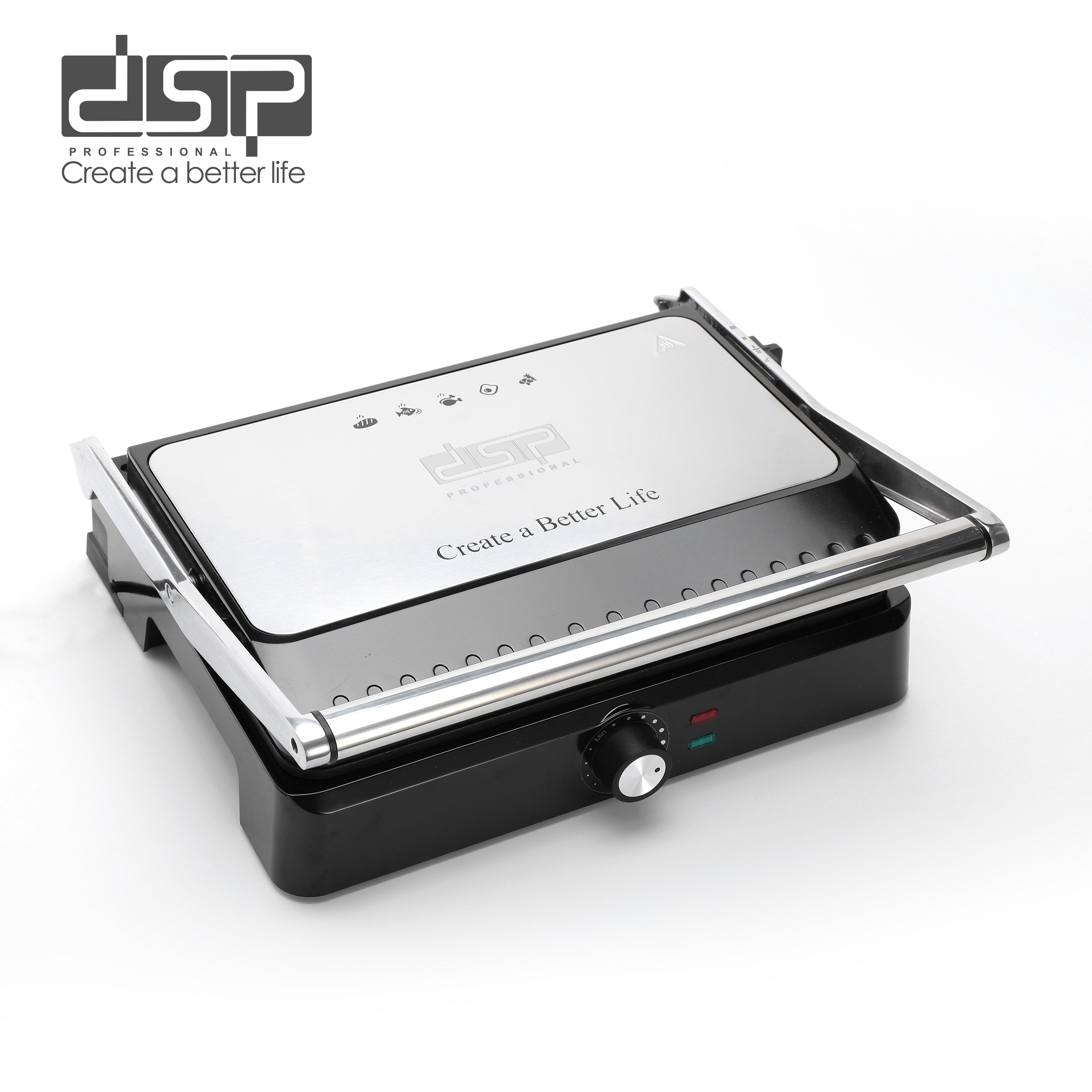 Electric Grill 180° Opening Non-Stick 34x24cm 2200W | KB1109 | DSP | Image 3