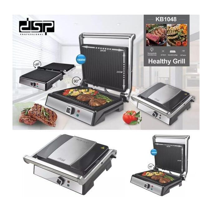 Healthy Electric Grill Dual Non-Stick Surface 29x22cm 1800W | KB1048 | DSP | Image 8