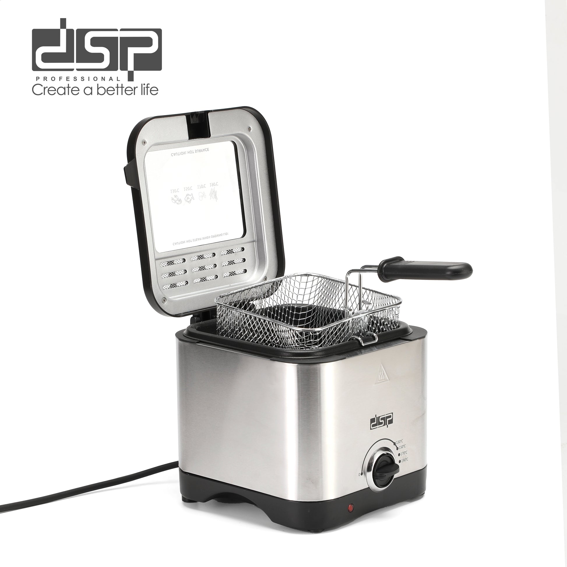 Compact Electric Deep Fryer Adjustable Temp 1.5L 1000W | KB2187 | DSP | Image 3