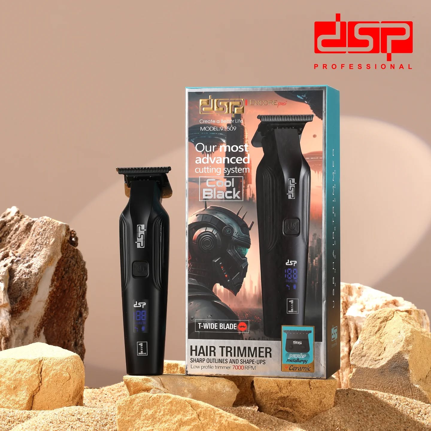 ماكينة حلاقة احترافية DSP 91509 – شفرة T-Wide سيراميك + شاشة LED