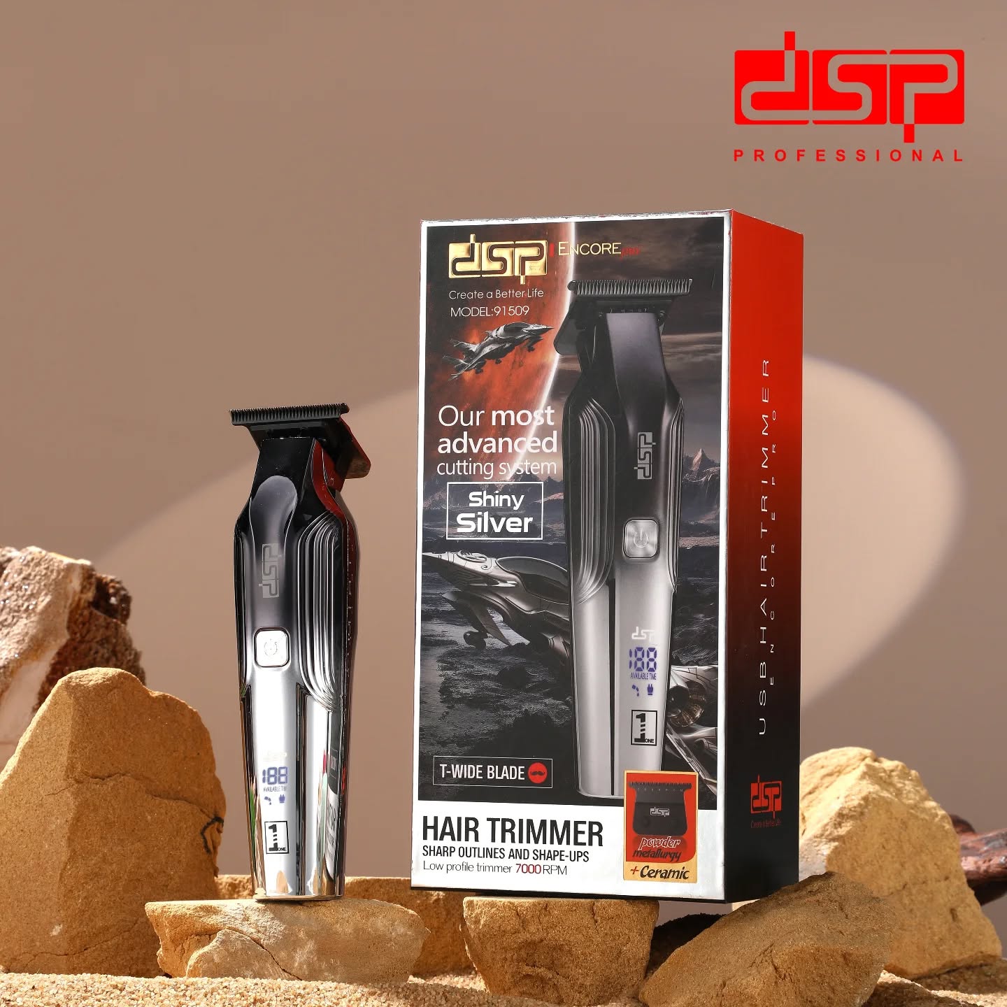 ماكينة حلاقة احترافية DSP 91509 – شفرة T-Wide سيراميك + شاشة LED