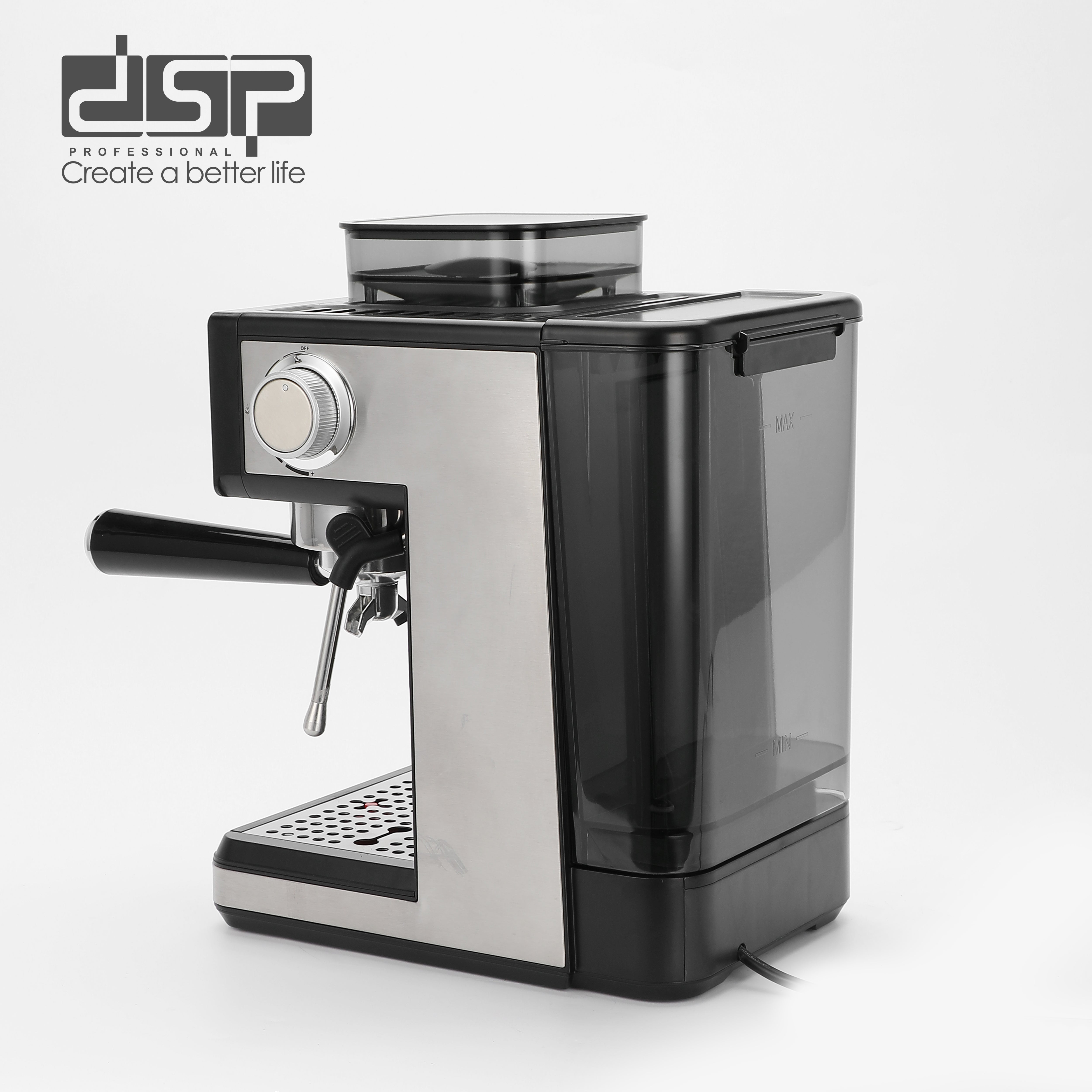 ماكينة إسبريسو بطاحونة مدمجة – 20 بار – 1350 وات – DSP KA3125
