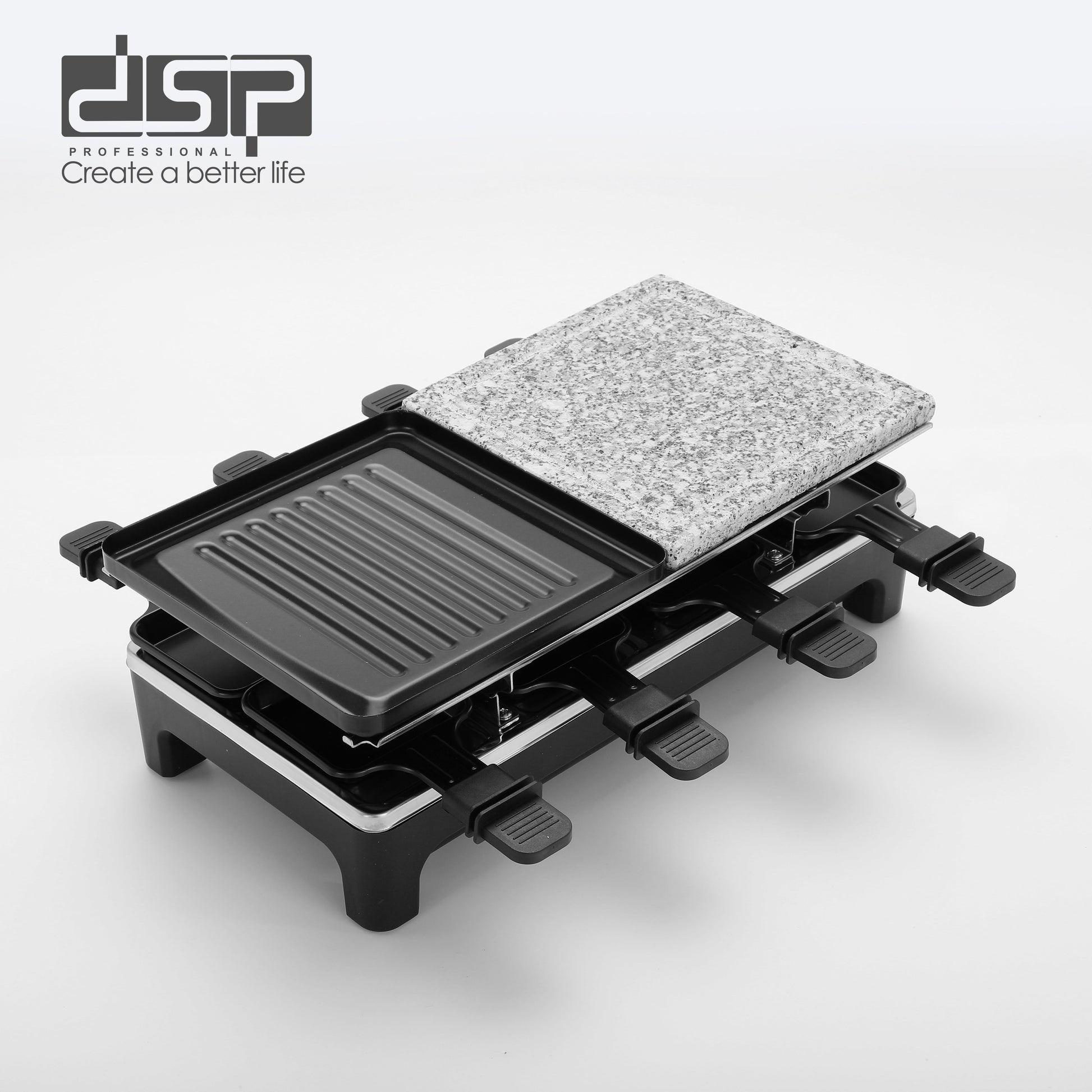 Raclette Party Grill Marble & Iron Plates 8 Pans 1500W | KB1084U | DSP | Image 4