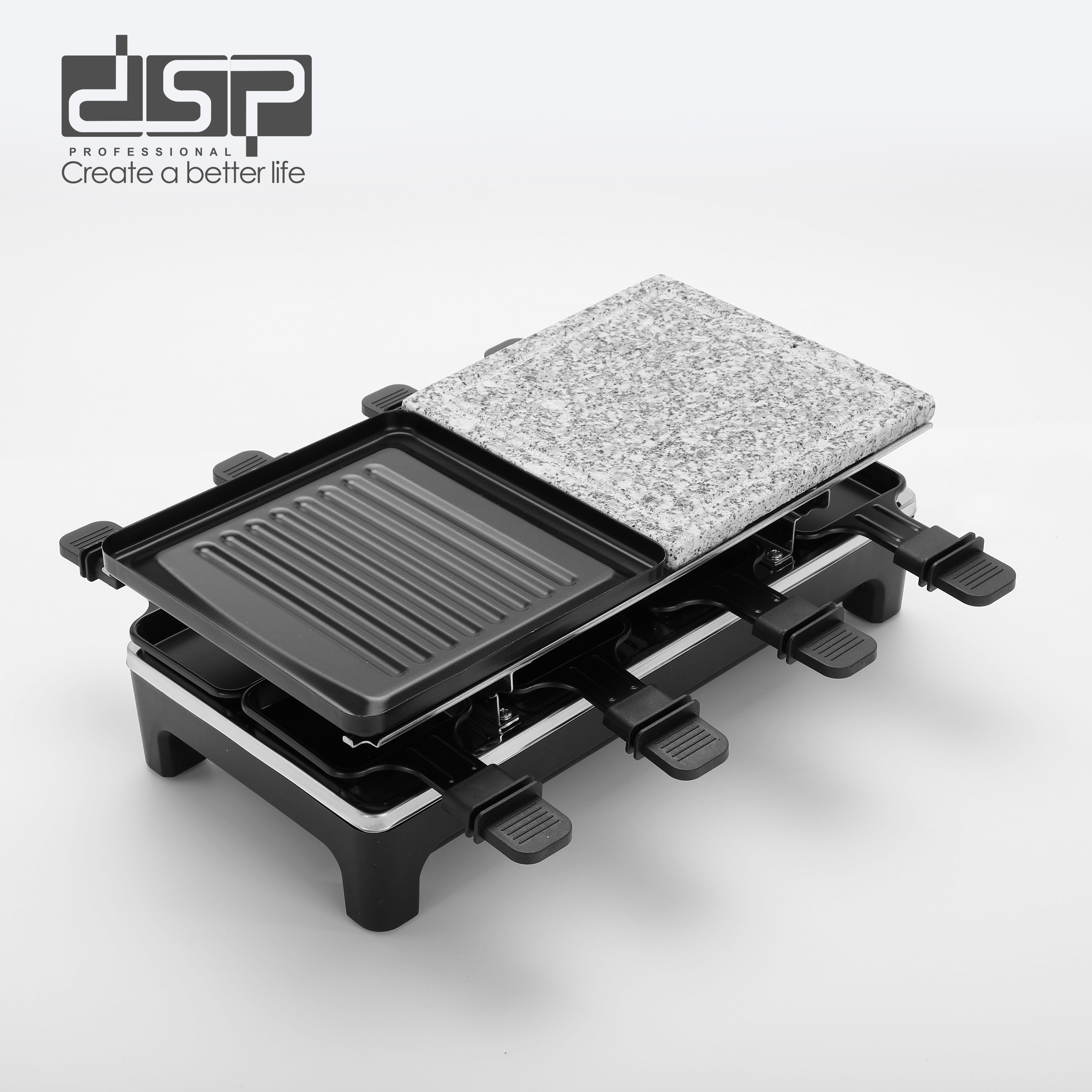 Raclette Party Grill Marble & Iron Plates 8 Pans 1500W | KB1084U | DSP | Image 4