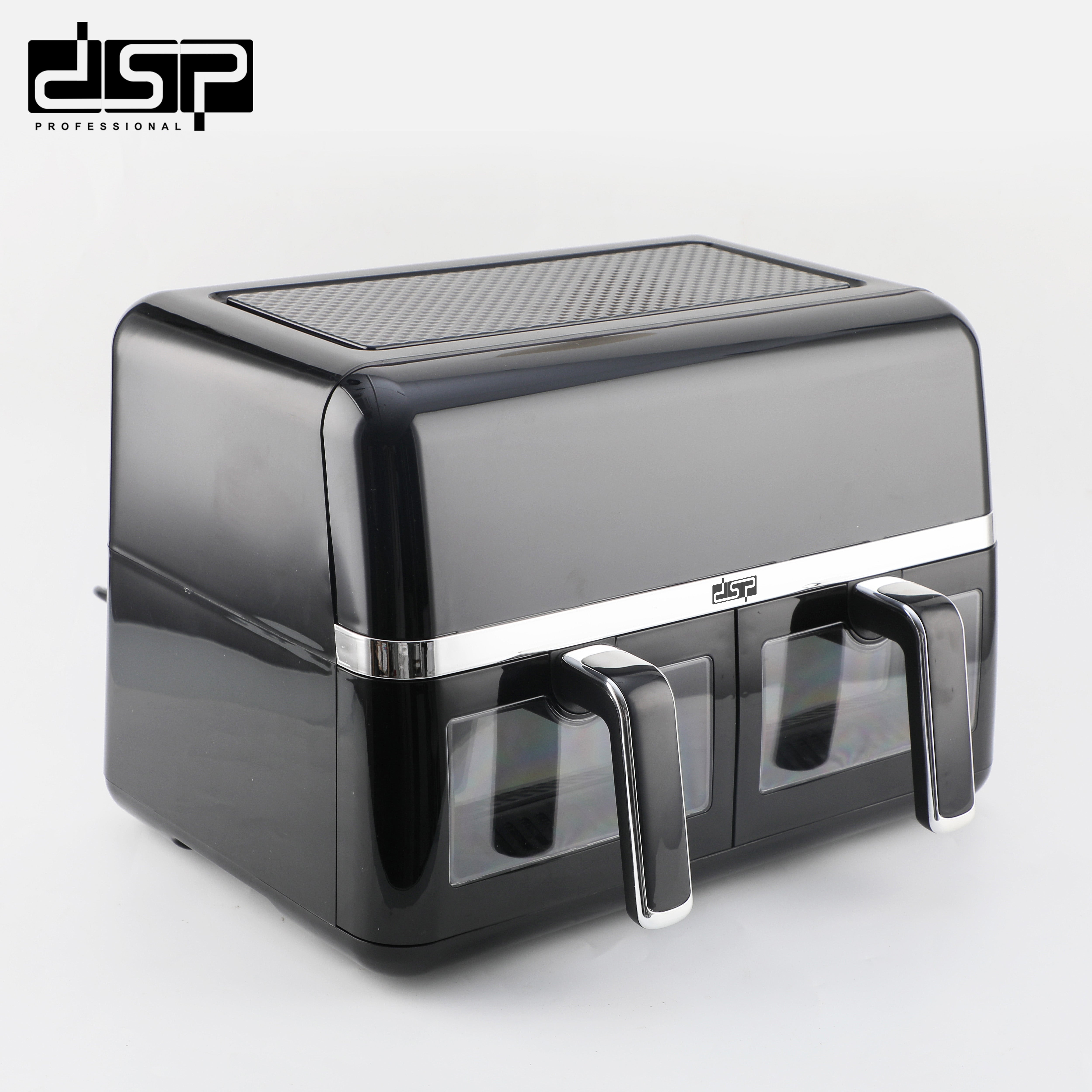 DSP KB2174 Double Air Fryer – 2800 Watts (1400+1400) with a capacity of 10 liters (5+5) with a colored LED screen and viewing window
