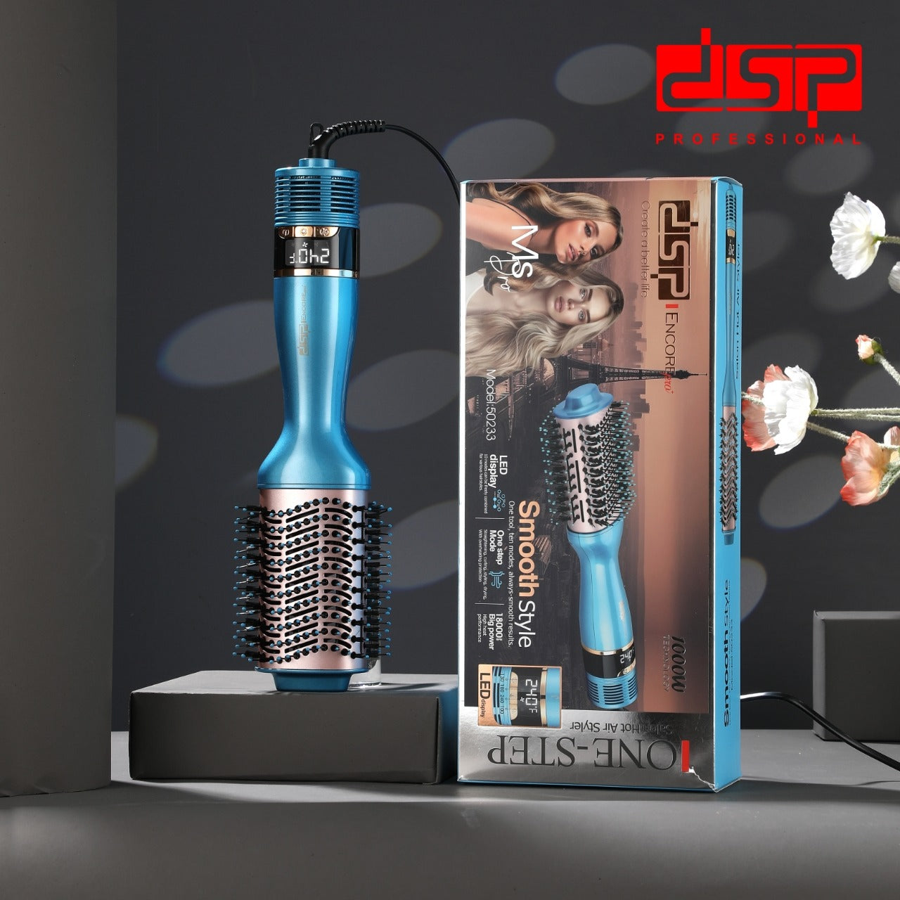 فرشاة تصفيف وتجفيف بشاشة LED – 10 أوضاع – DSP 50233