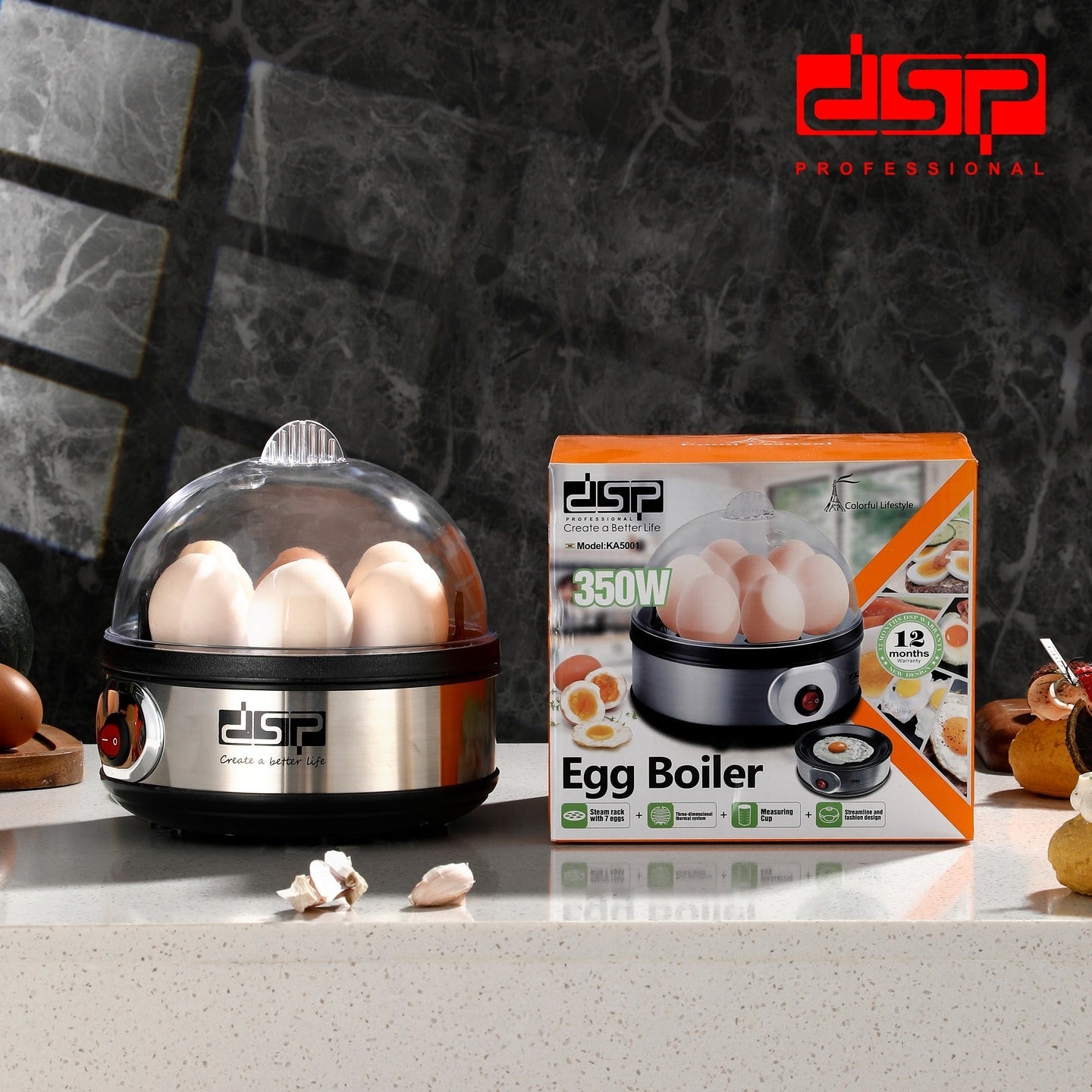 Electric Egg Cooker Auto Shut-Off 7 Eggs 350W | KA5001 | DSP | Image 7