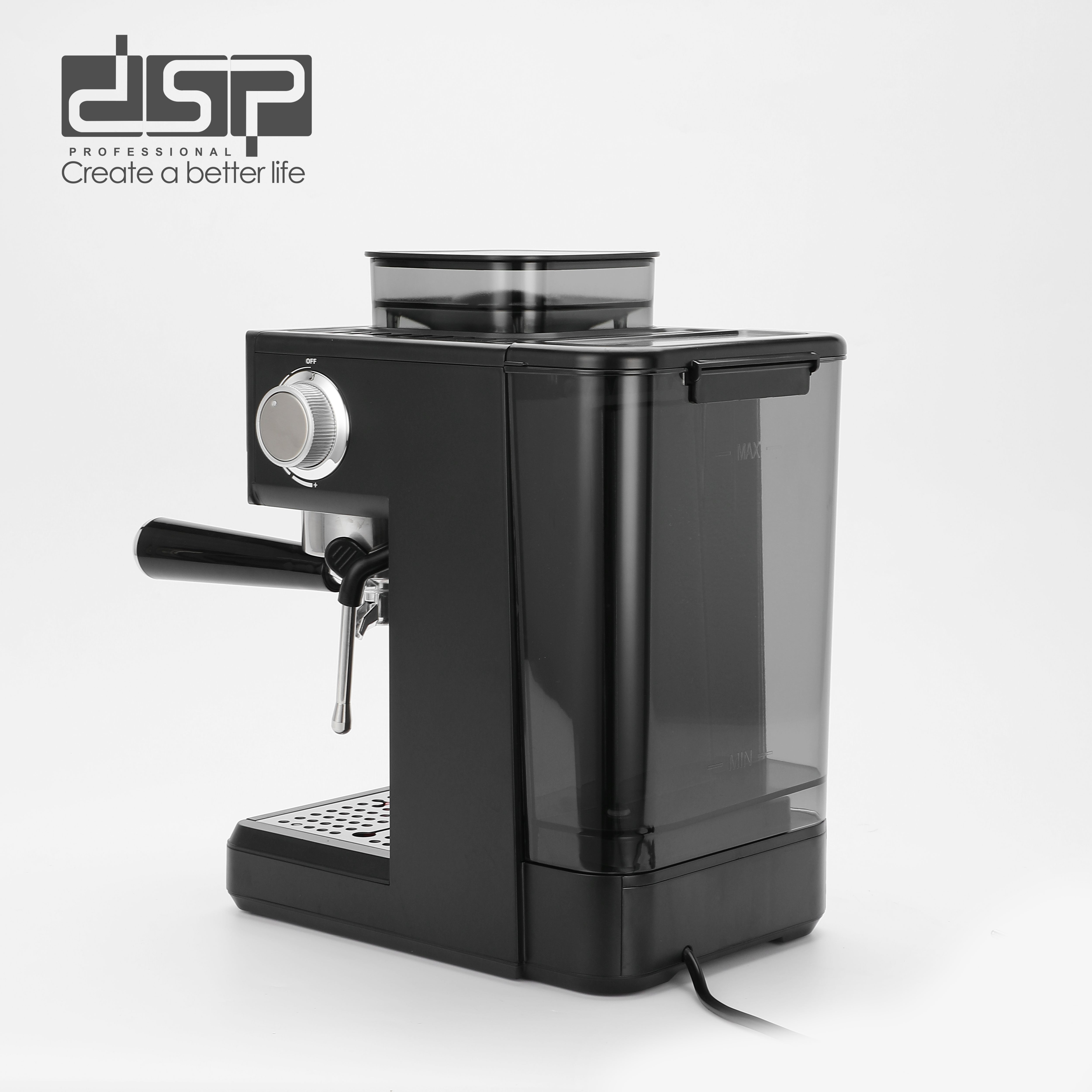 ماكينة إسبريسو بطاحونة مدمجة – 20 بار – 1350 وات – DSP KA3123