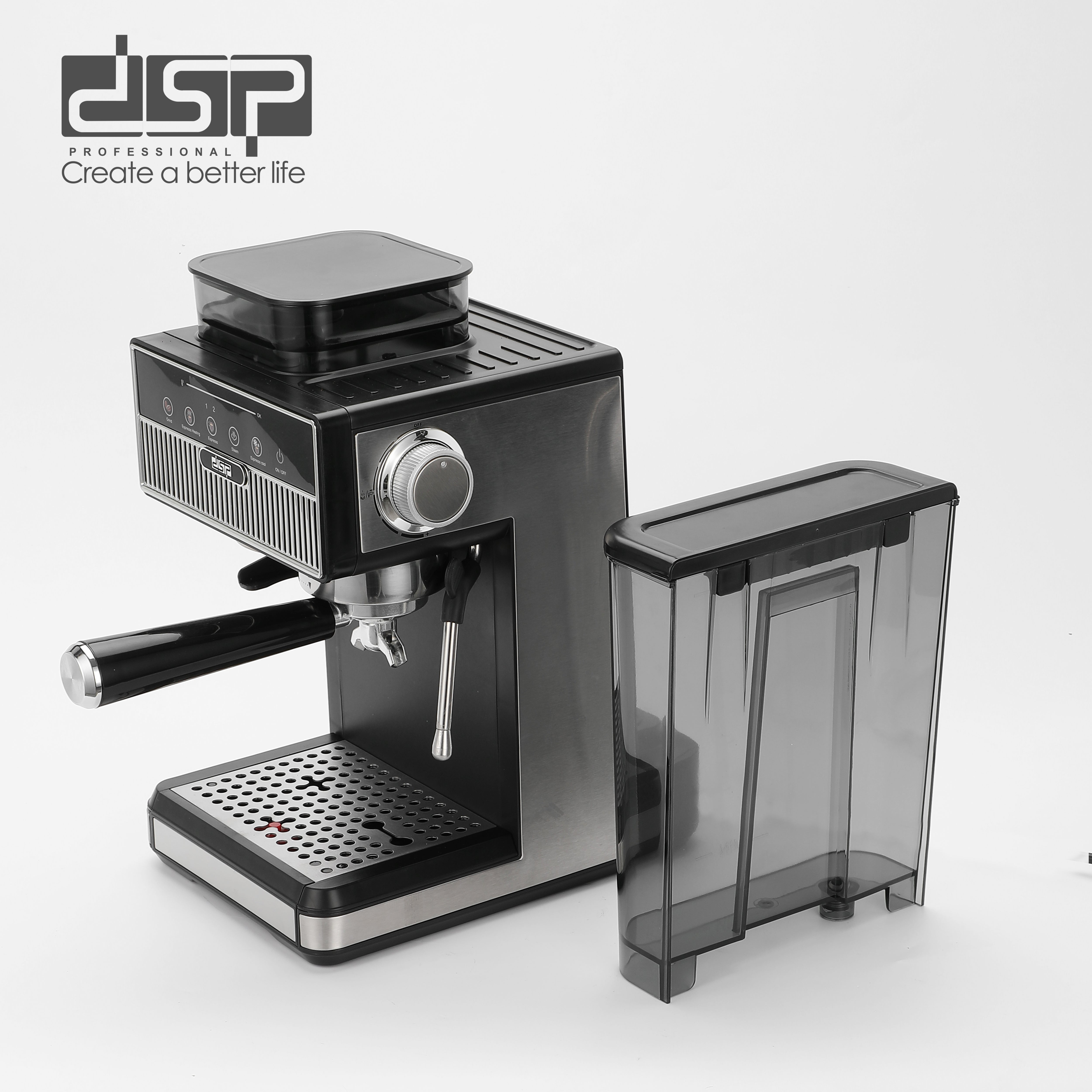 ماكينة إسبريسو بطاحونة مدمجة – 20 بار – 1350 وات – DSP KA3125