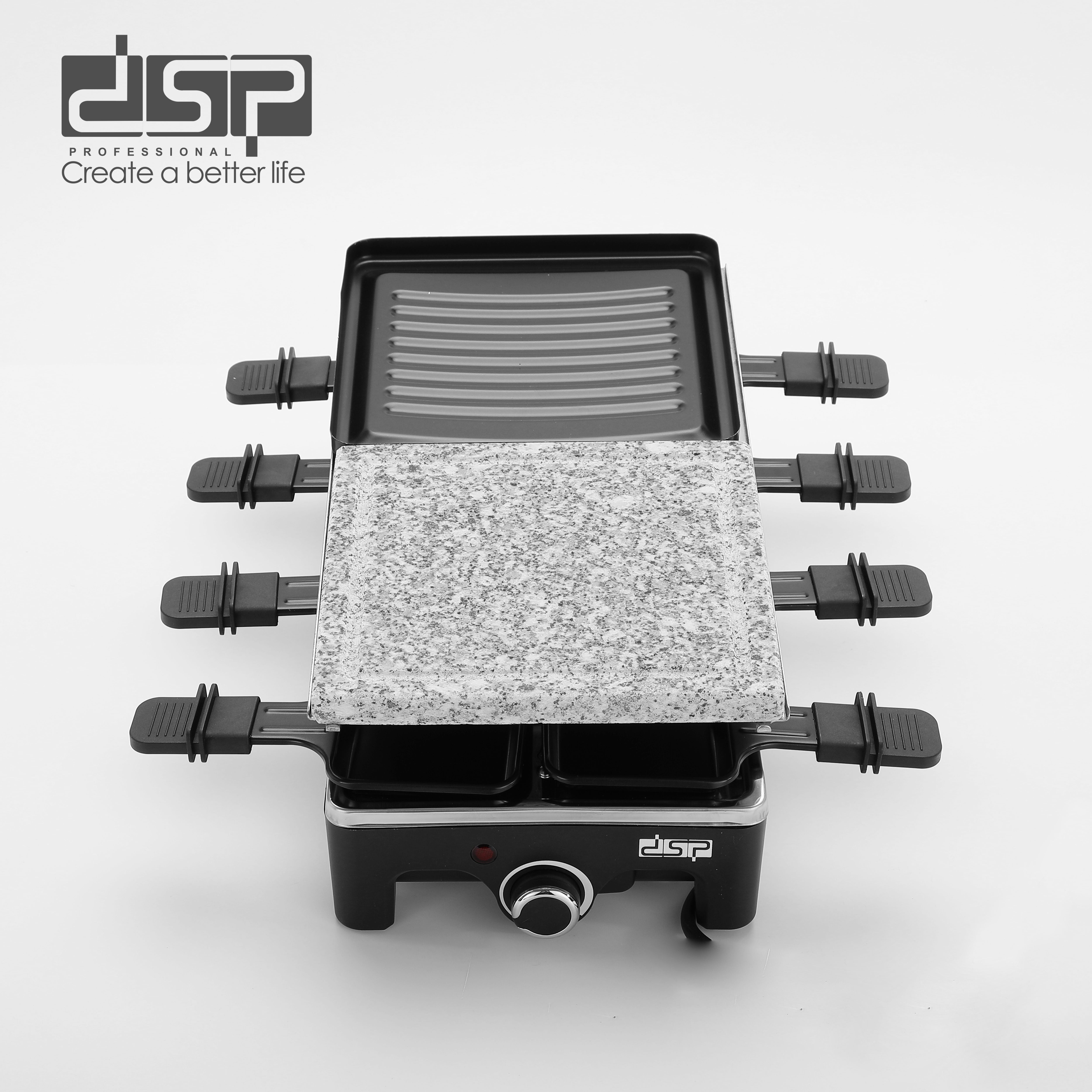Raclette Party Grill Marble & Iron Plates 8 Pans 1500W | KB1084U | DSP | Image 5