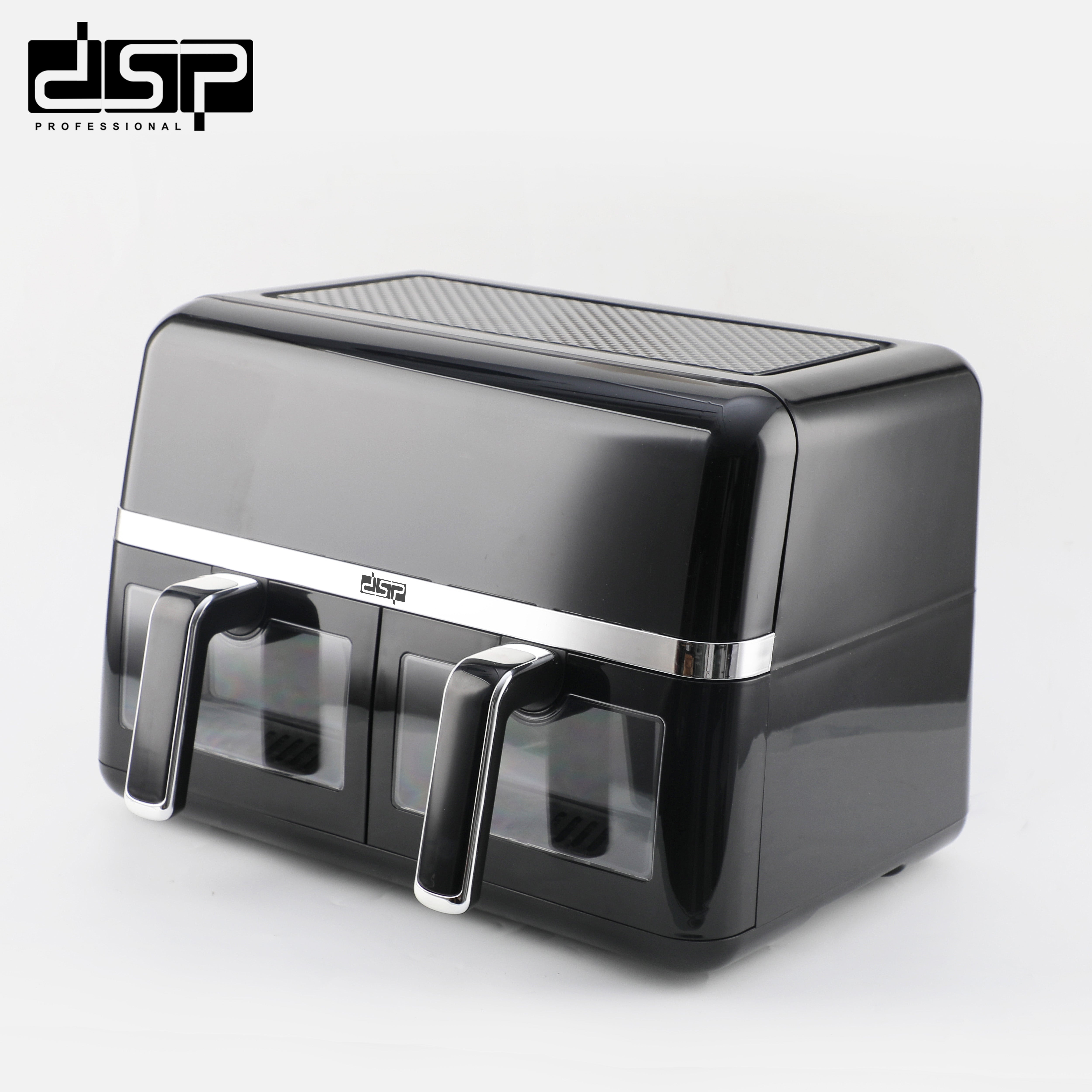 DSP KB2174 Double Air Fryer – 2800 Watts (1400+1400) with a capacity of 10 liters (5+5) with a colored LED screen and viewing window