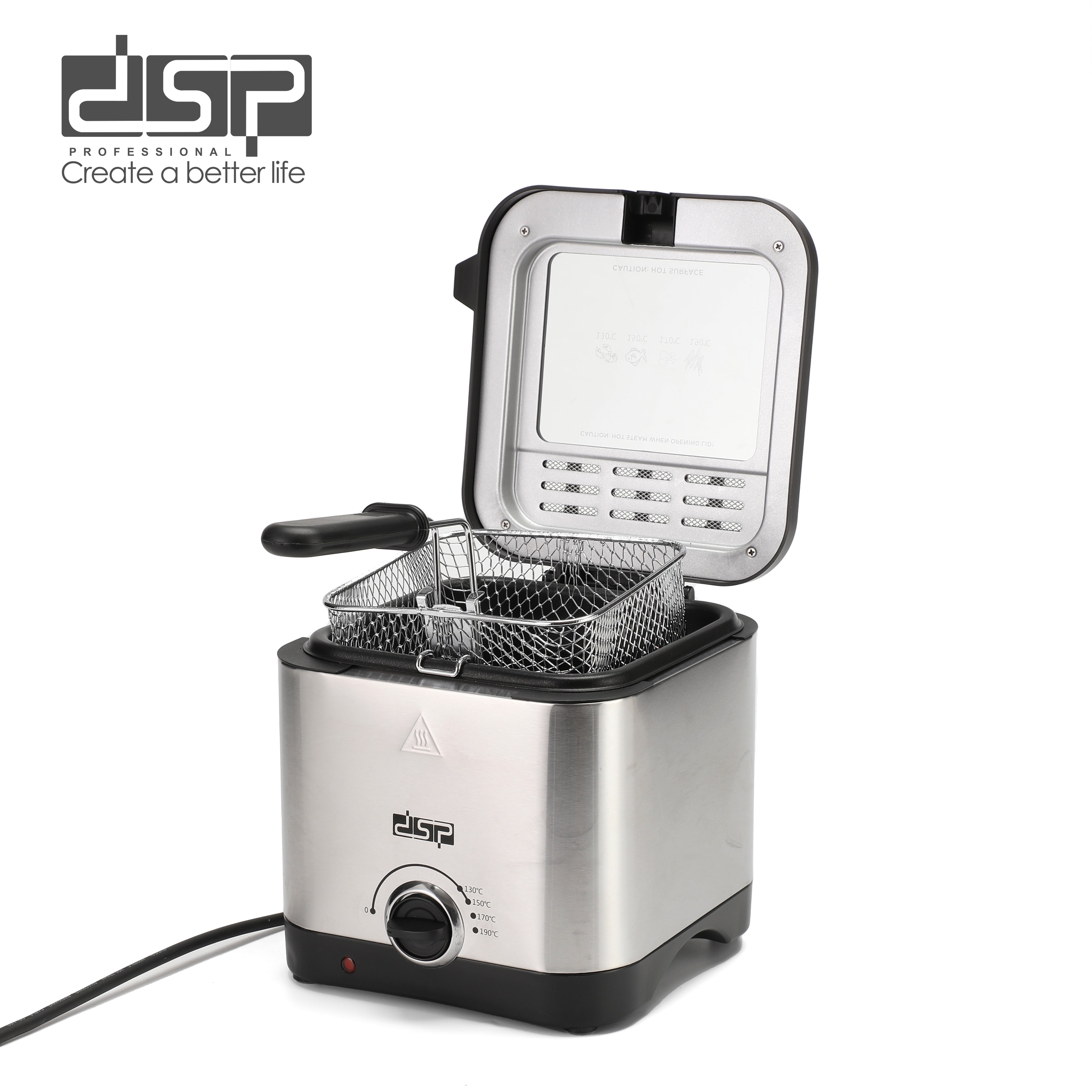 Compact Electric Deep Fryer Adjustable Temp 1.5L 1000W | KB2187 | DSP | Image 5
