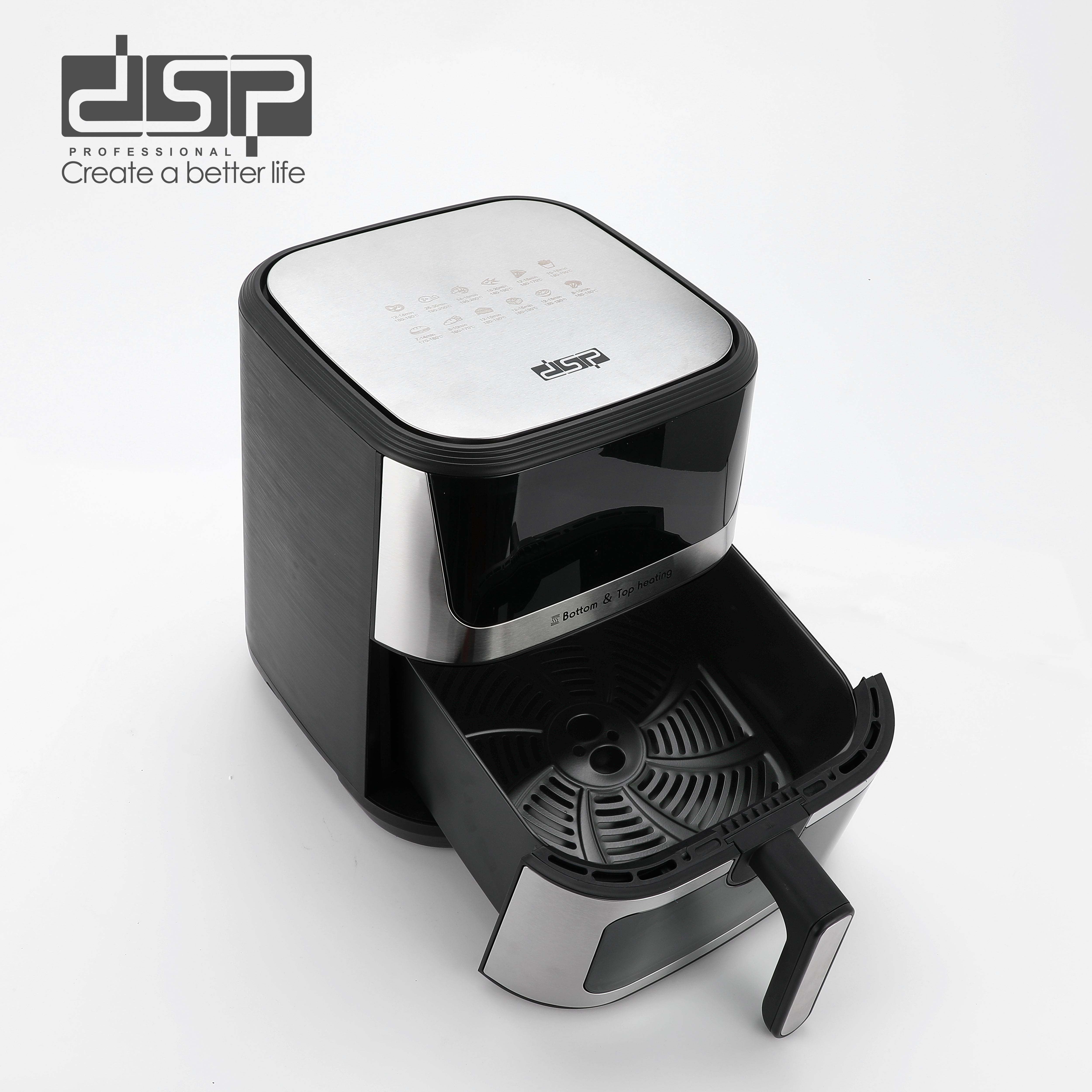 DSP Air Fryer - 1600W - 9L Capacity - LED Display - Top and Bottom Heating - Model KB2173