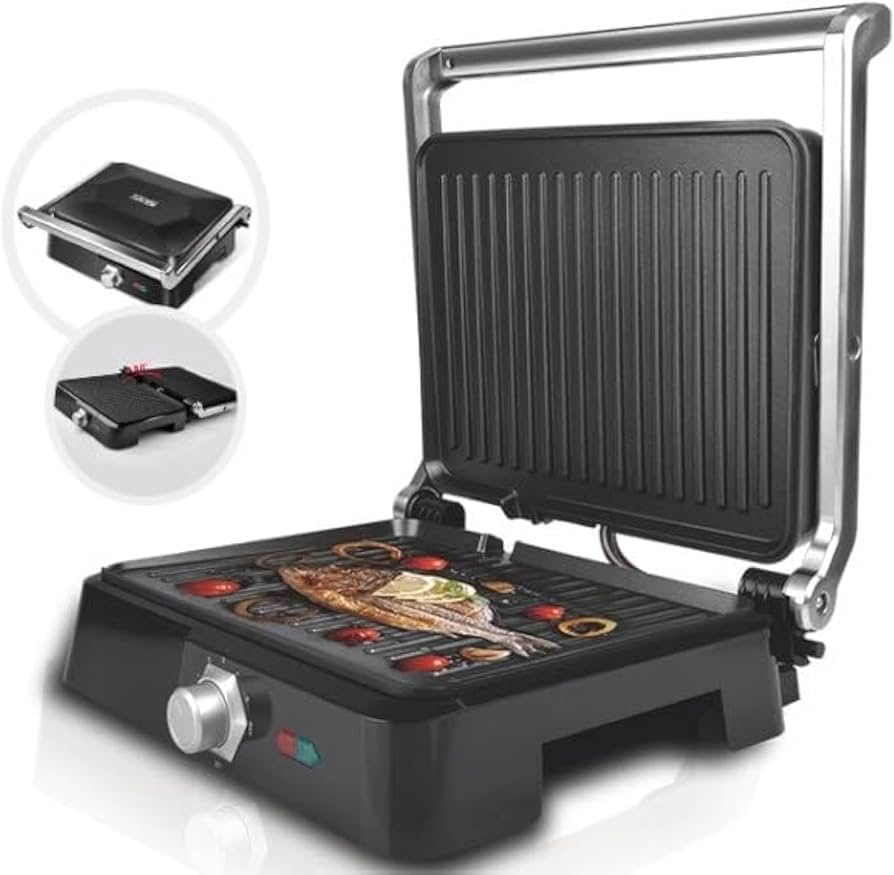 Electric Grill 180° Flat Opening Non-Stick 29x22cm 1800W | KB1049 | DSP | Image 1