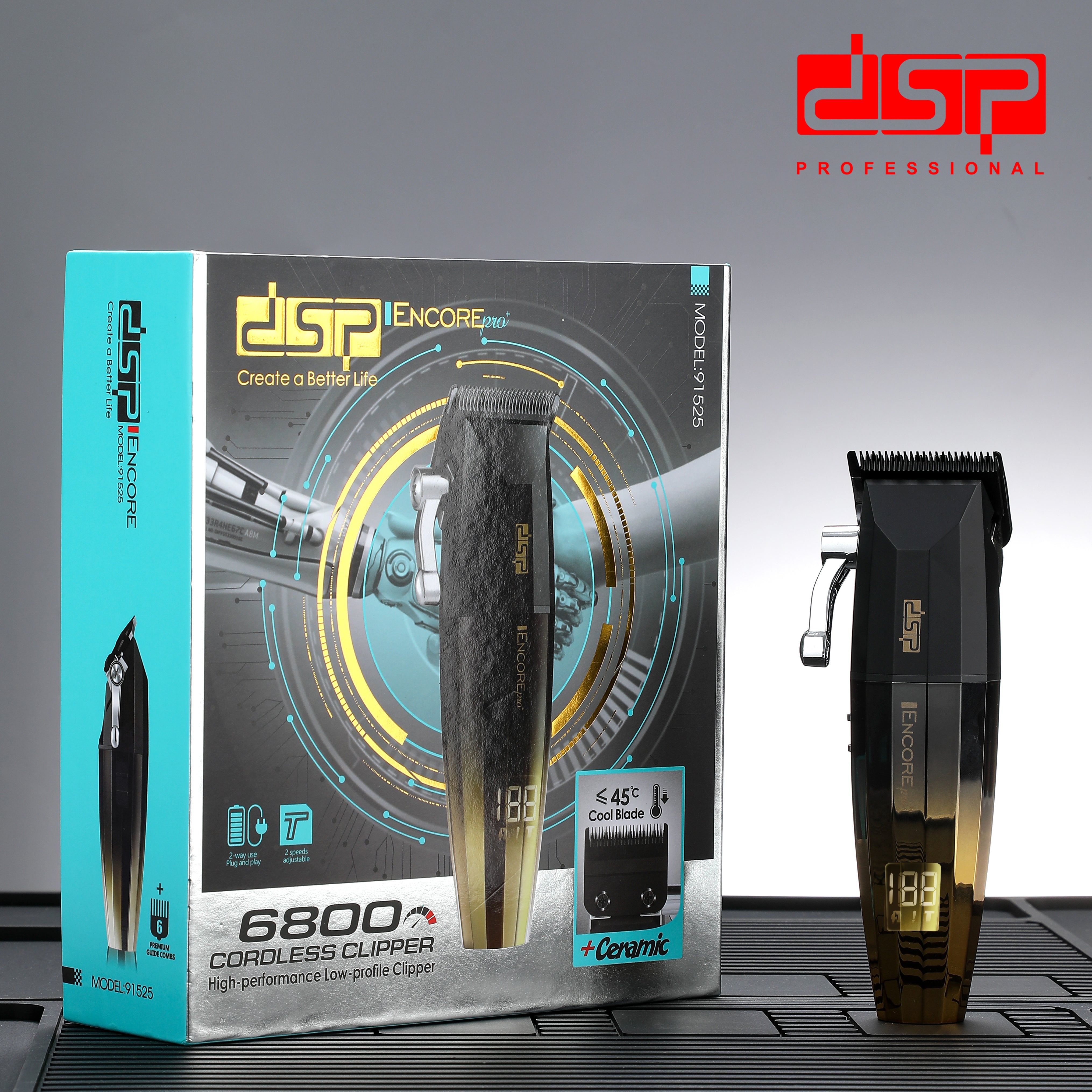 ماكينة حلاقة احترافية DSP 91525 – 6800RPM بشفرة سيراميك قابلة للغسل