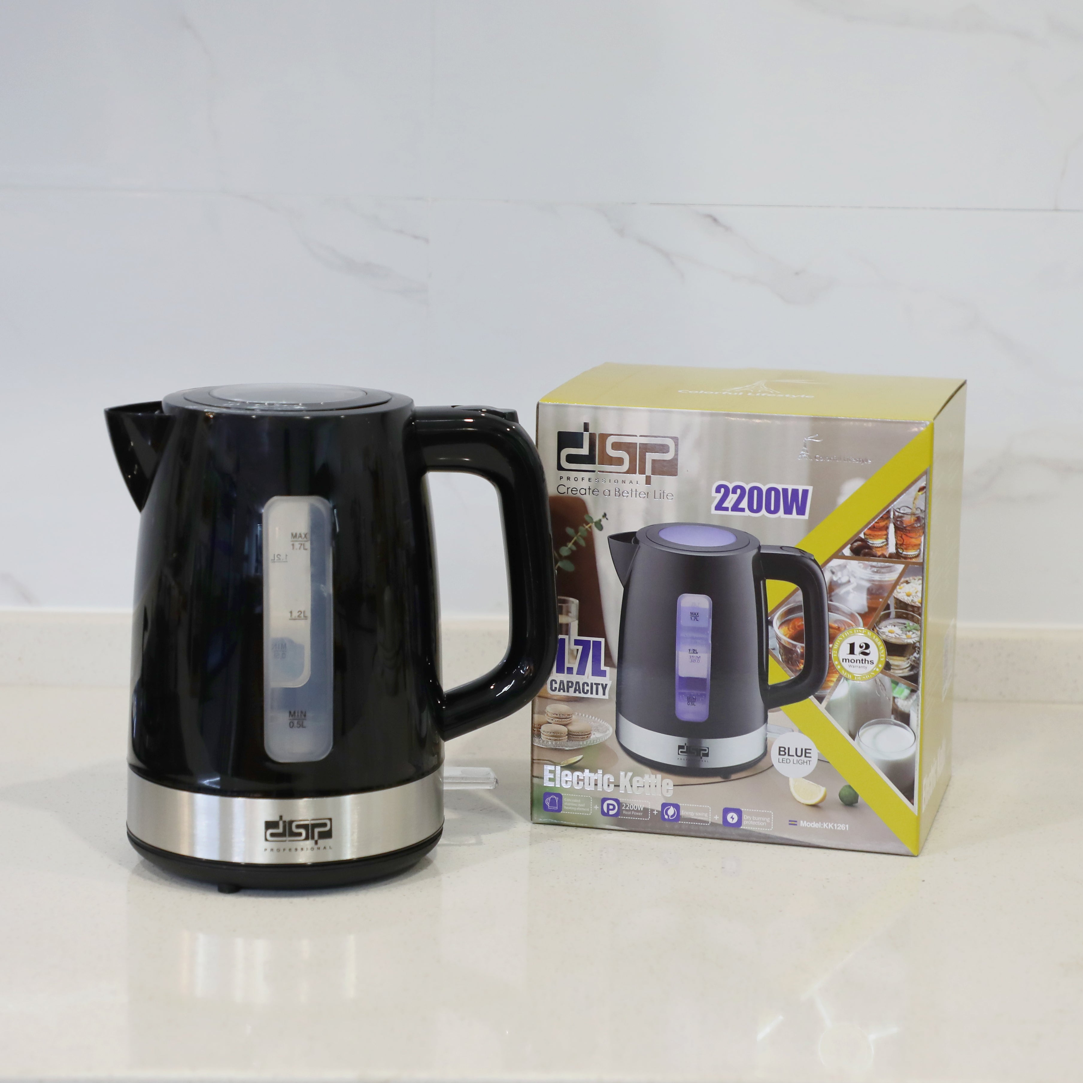 غلاية كهربائية بإضاءة LED – سعة 1.7 لتر DSP KK1261