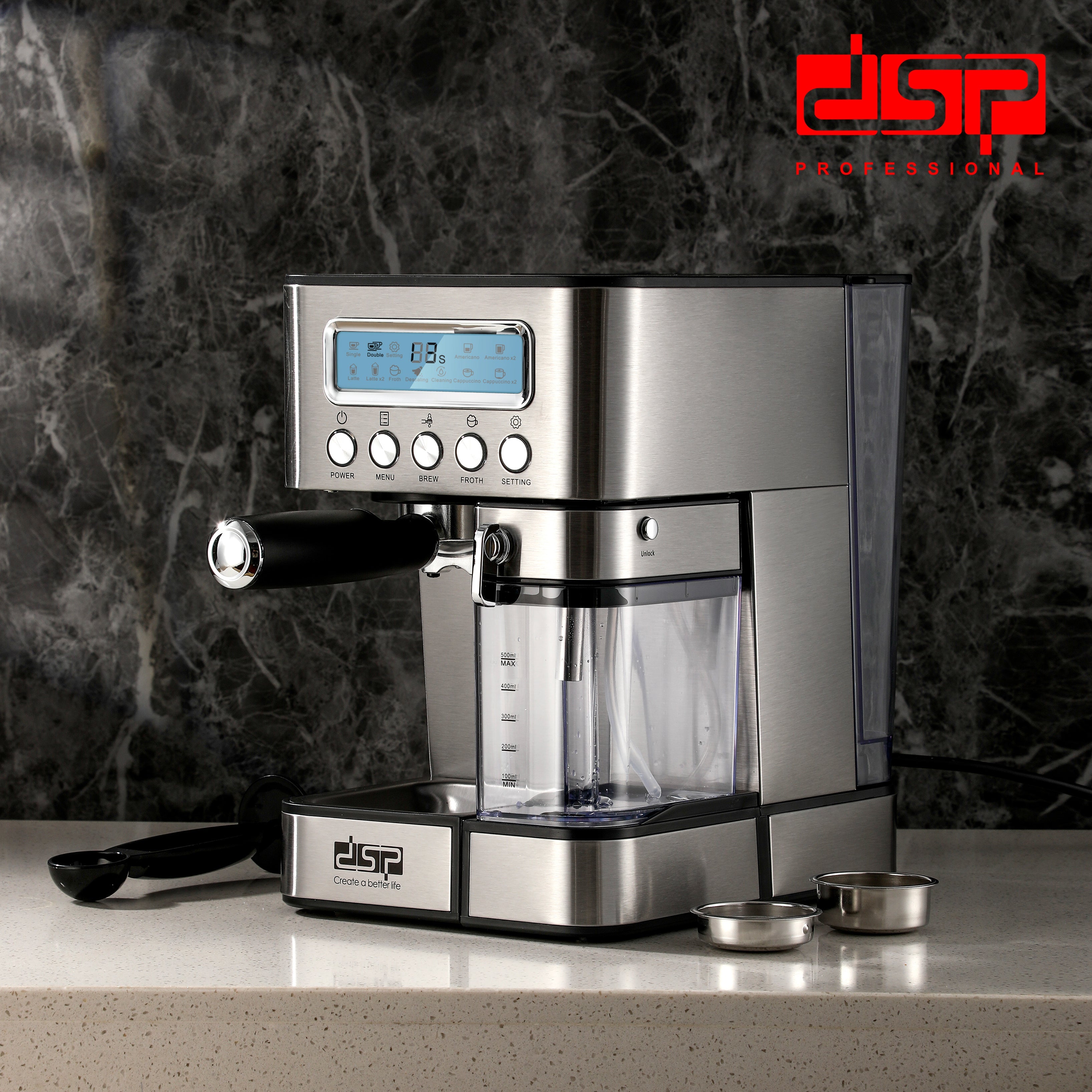 ماكينة إسبريسو ديجيتال 15 بار – 1350 وات – DSP KA3141