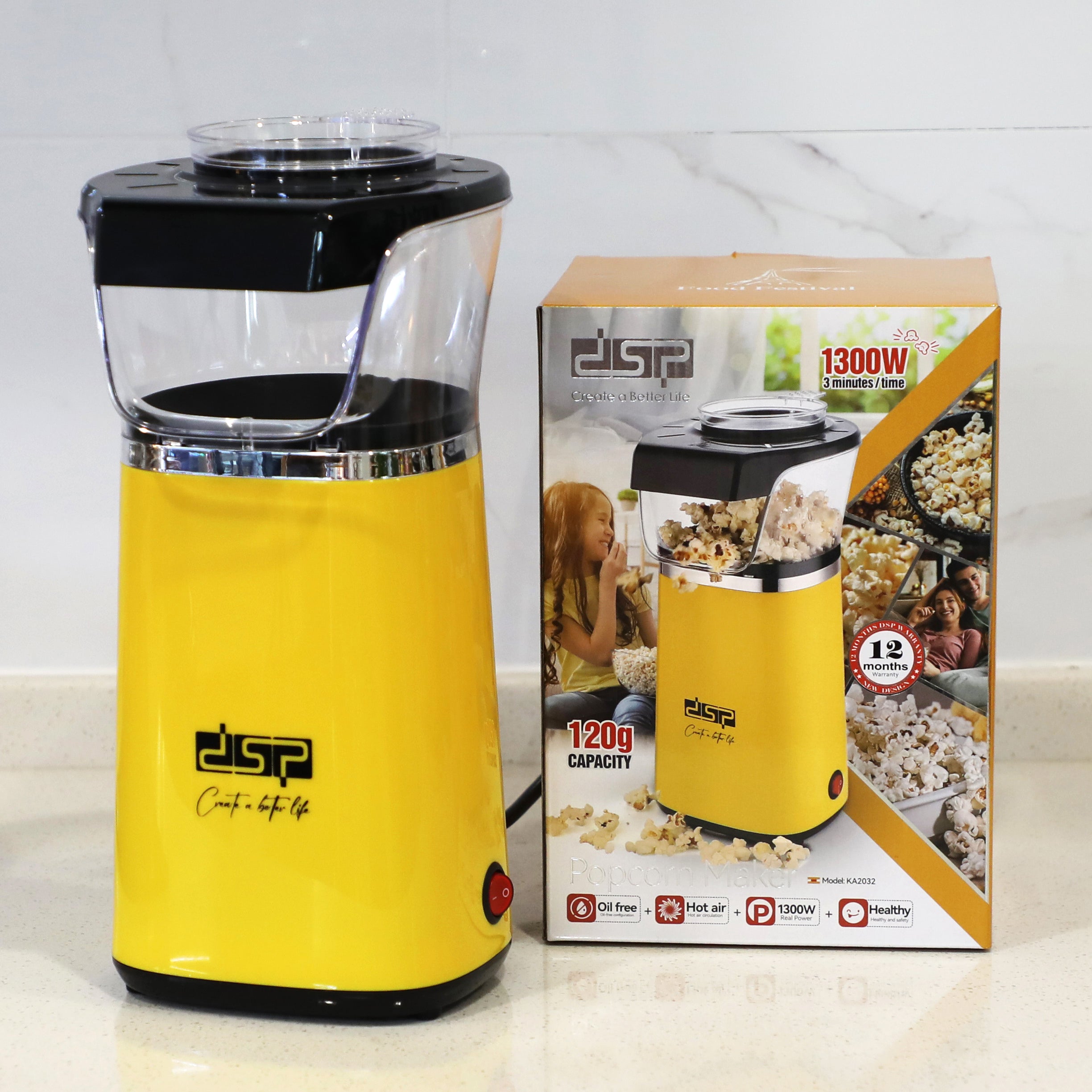 Oil-Free Popcorn Maker Hot Air 1300W | KA2032 | DSP | Image 6