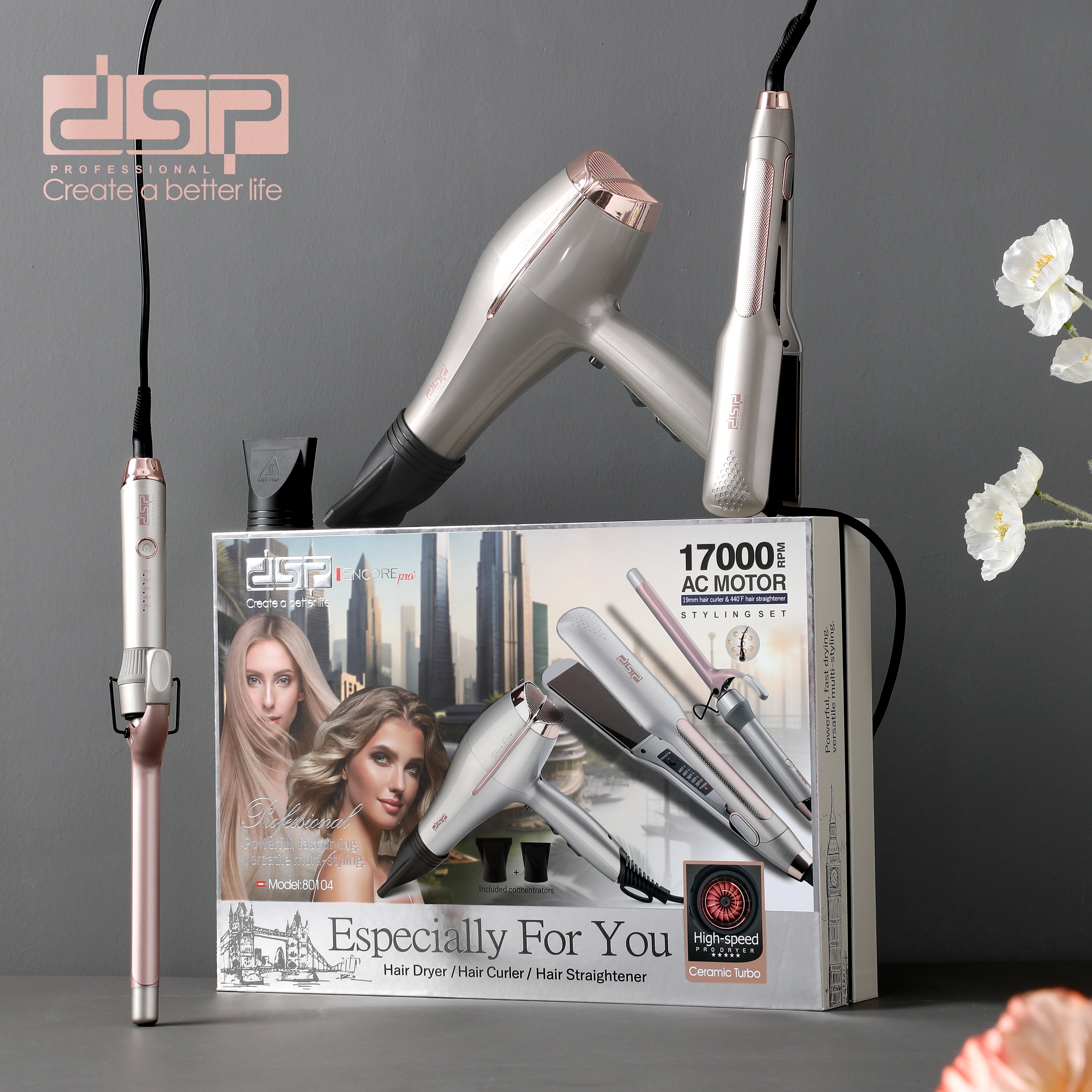 طقم عناية بالشعر 3 في 1 احترافي - DSP 80104