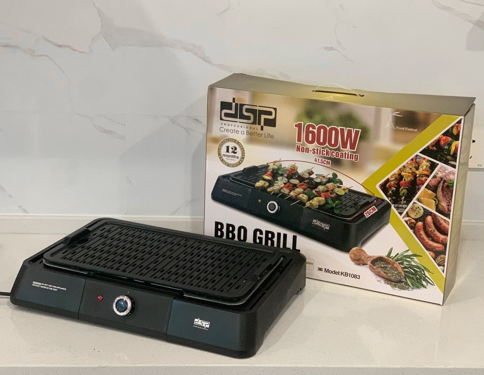 Electric Grill Large Non-Stick Surface 41.5x26cm 1600W | KB1083 | DSP | Image 6