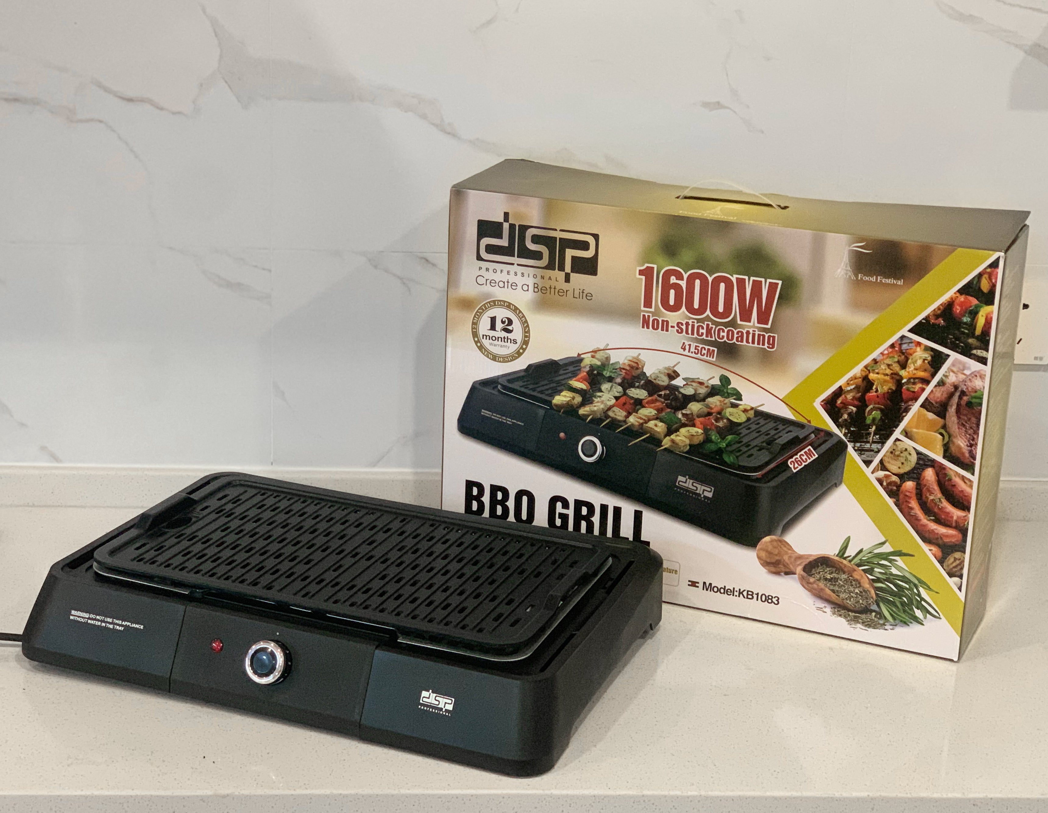 Electric Grill Large Non-Stick Surface 41.5x26cm 1600W | KB1083 | DSP | Image 6
