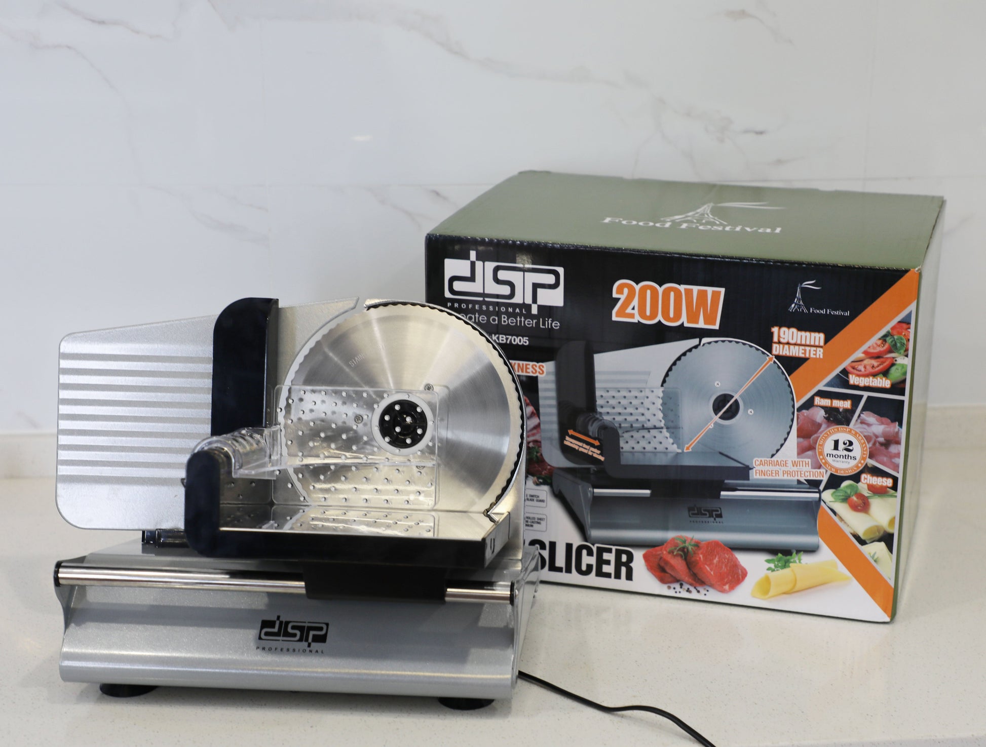 Electric Food Slicer Stainless Blade 200W 190mm | KB7005 | DSP | Image 6