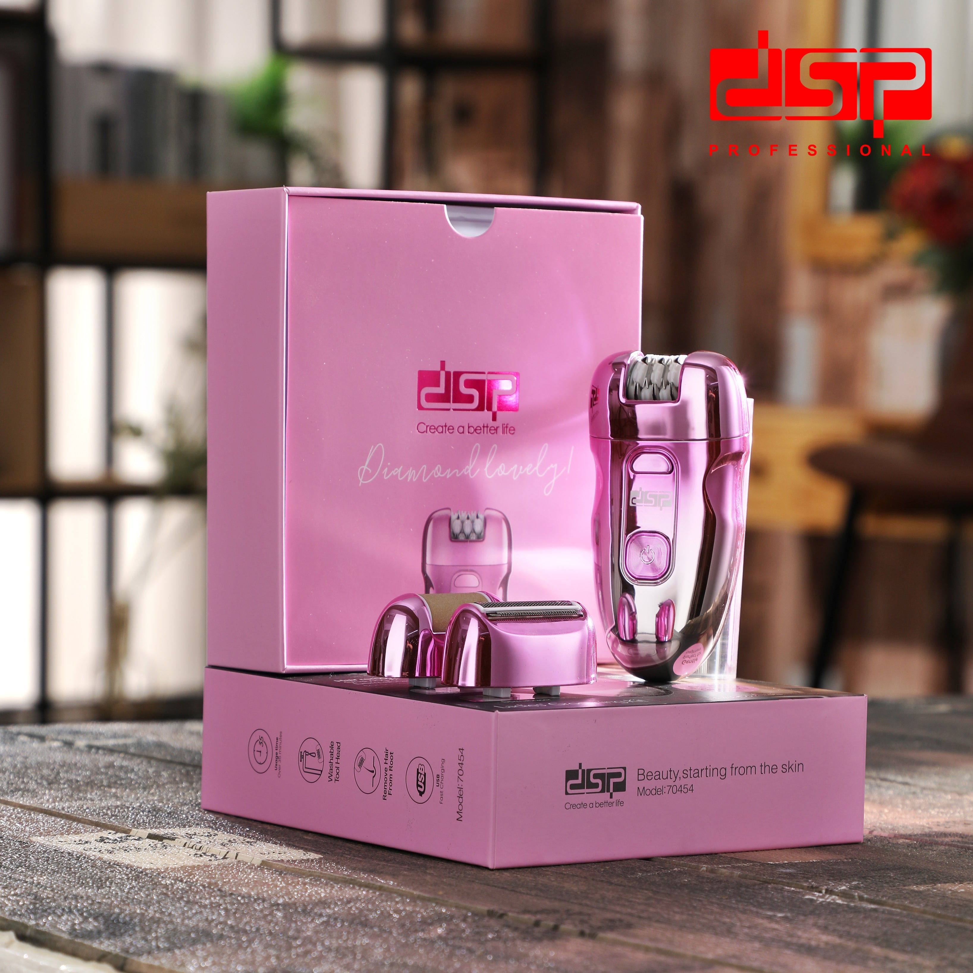 3 in 1 Hair Removal and Skin Care Device DSP 70454 – LCD Display and Lithium Battery