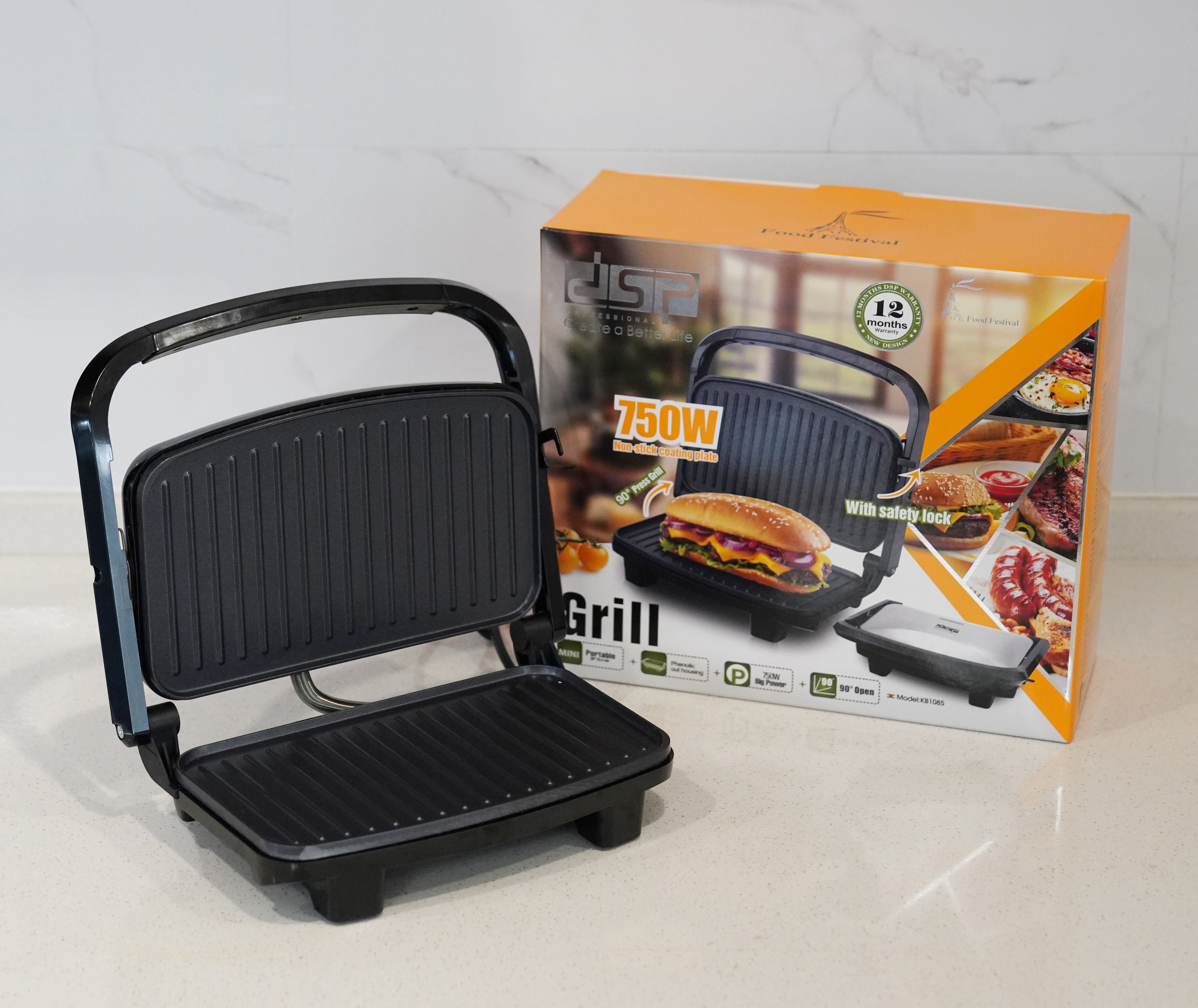 Electric Contact Grill Double Non-Stick Plates Safety Lock 1000W | KB1085 | DSP | Image 6